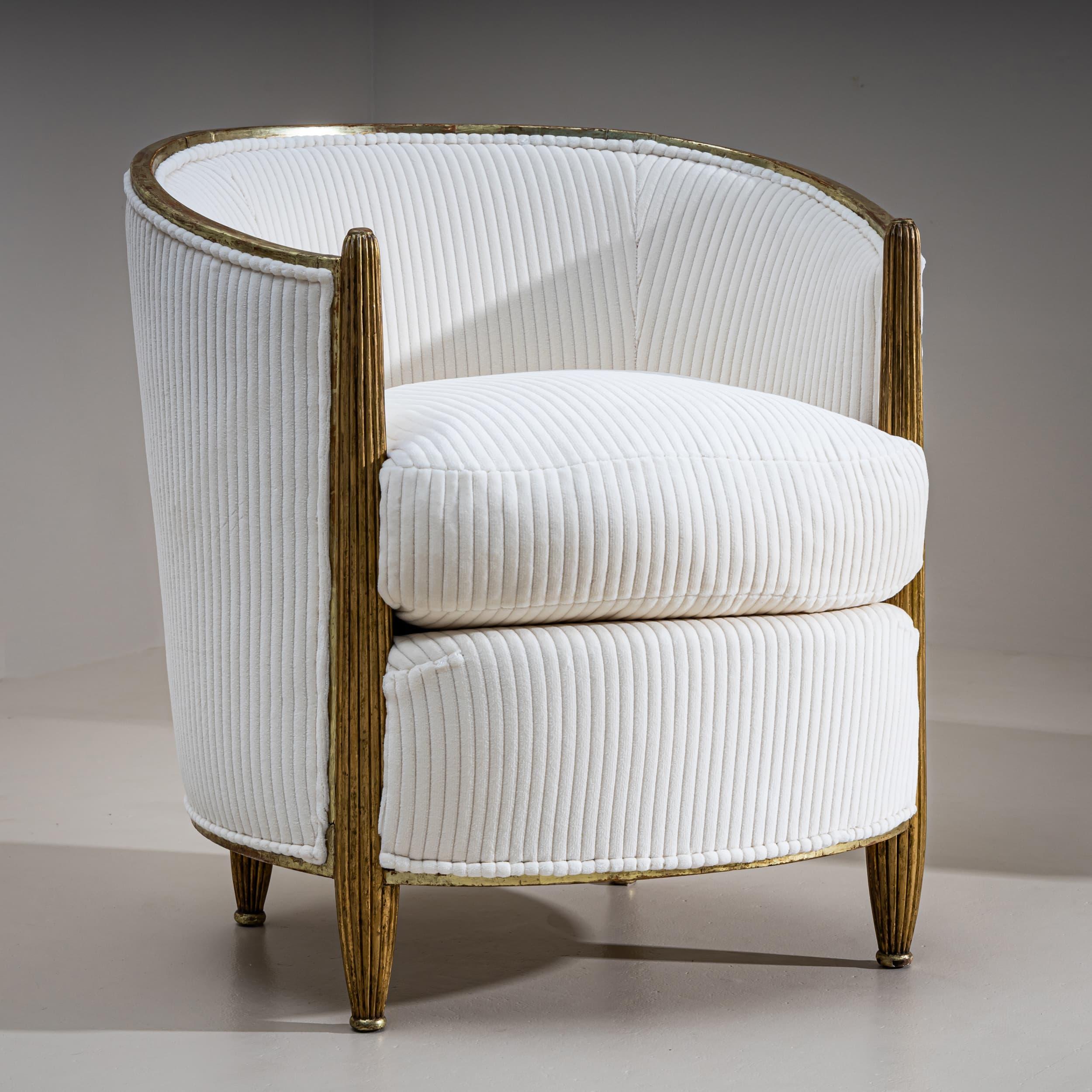 Fabric Mid-20th Century Art Deco Armchairs, France For Sale