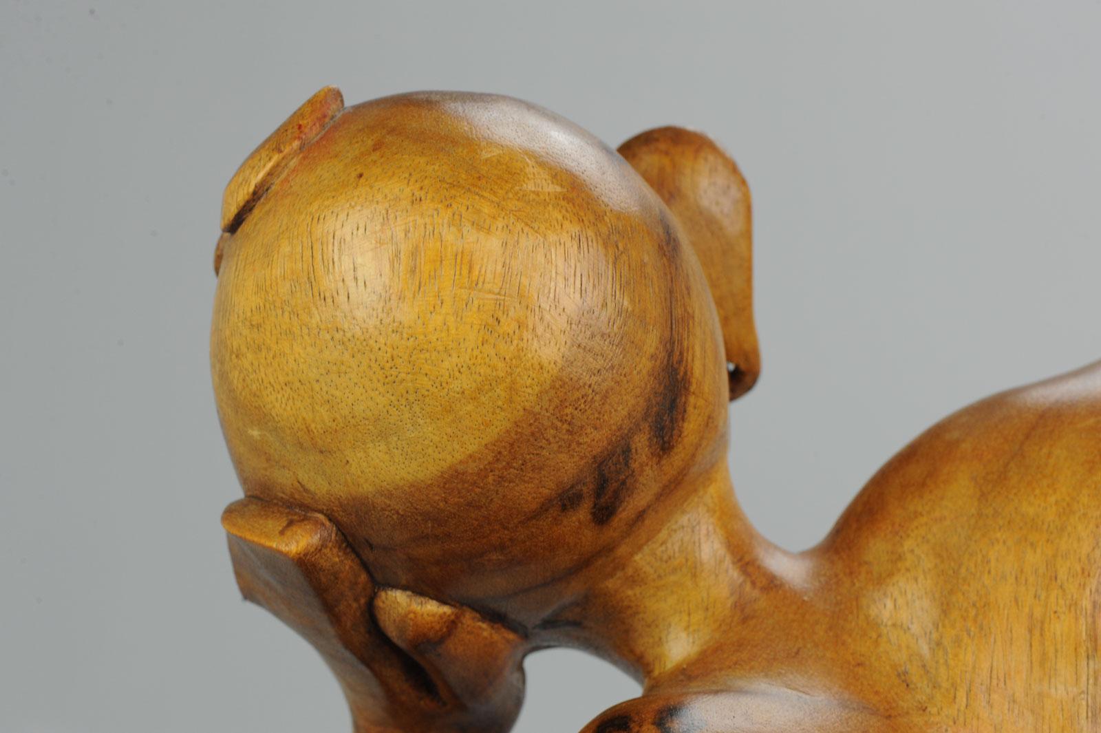 Statue de femme sculptée en bois balinaise Art Déco du milieu du 20e siècle - Bali 5