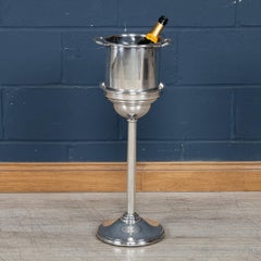 Mid 20th Century Art Deco Champagne Bucket On Stand, Made In USA c.1960
