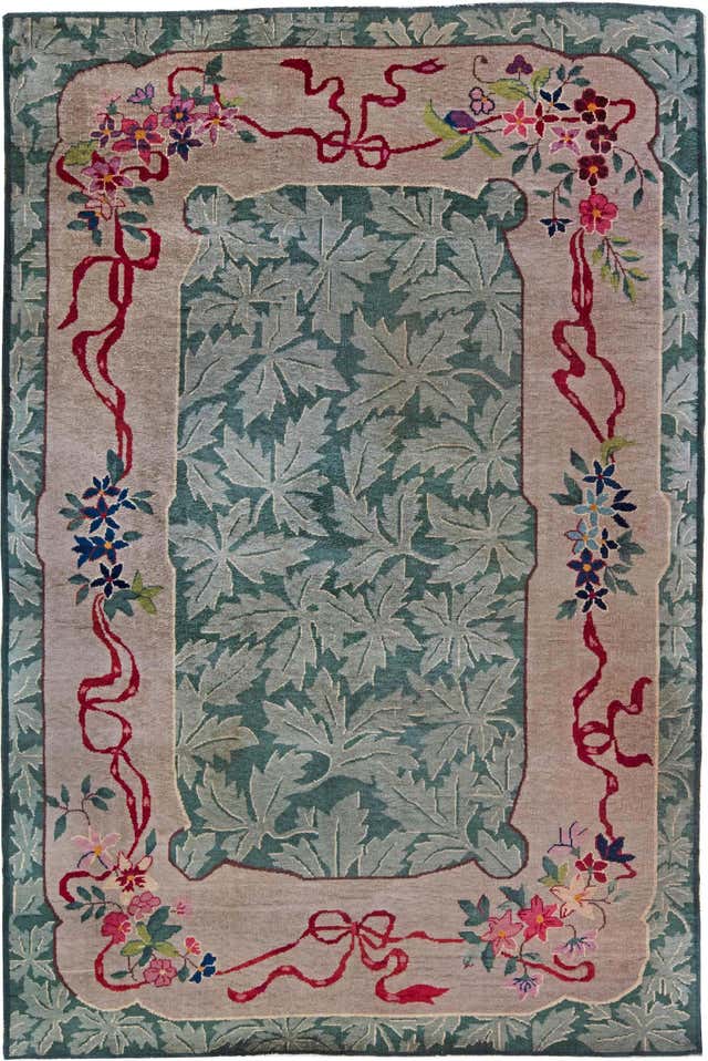 Chinese Art Deco Lotus Flower Design Handmade Rug For Sale at 1stDibs ...