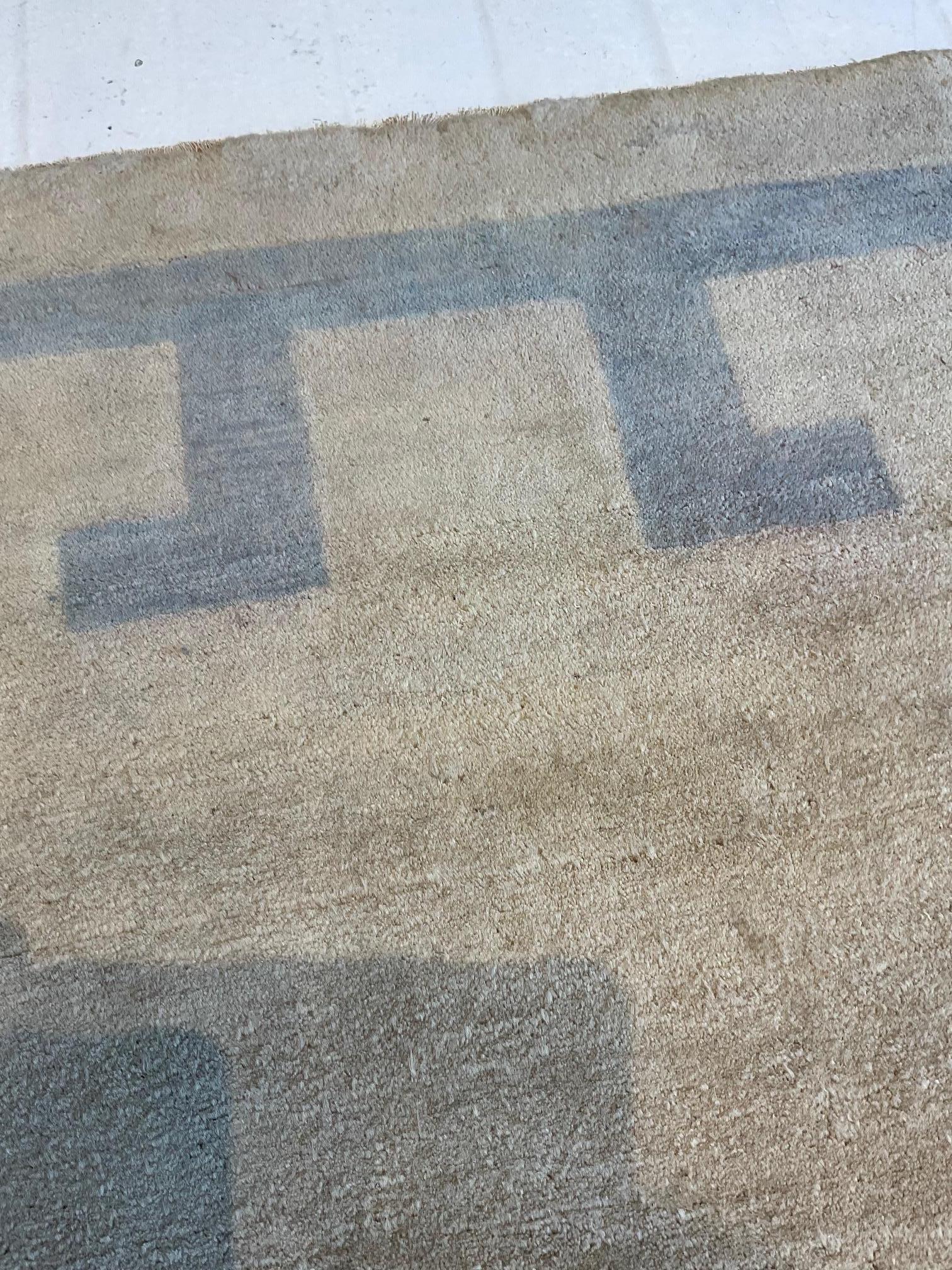 Doris Leslie Blau Midcentury Art Deco Chinese Handwoven Wool Rug For Sale 2