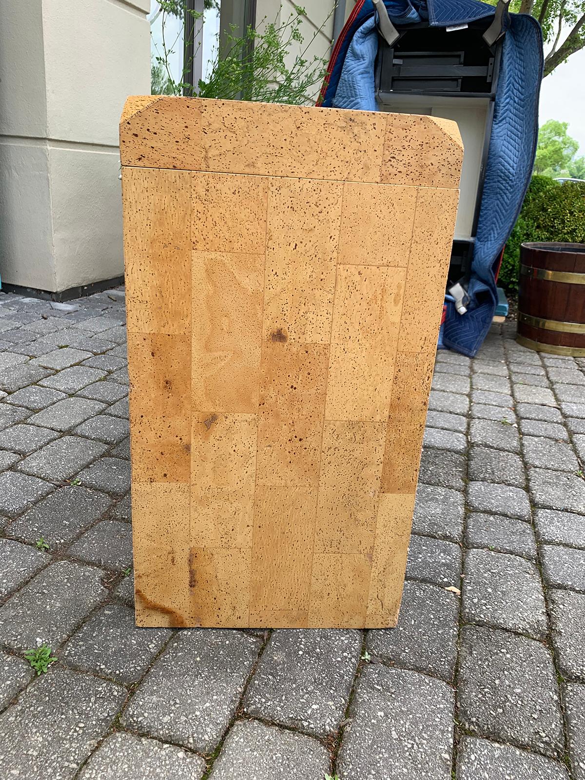 Mid-20th Century Art Deco Cork Console with Bone Inlay Top, Style of Paul Frankl In Good Condition For Sale In Atlanta, GA