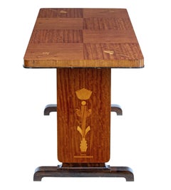Mid-20th Century Art Deco Influenced Inlaid Birch Coffee Table