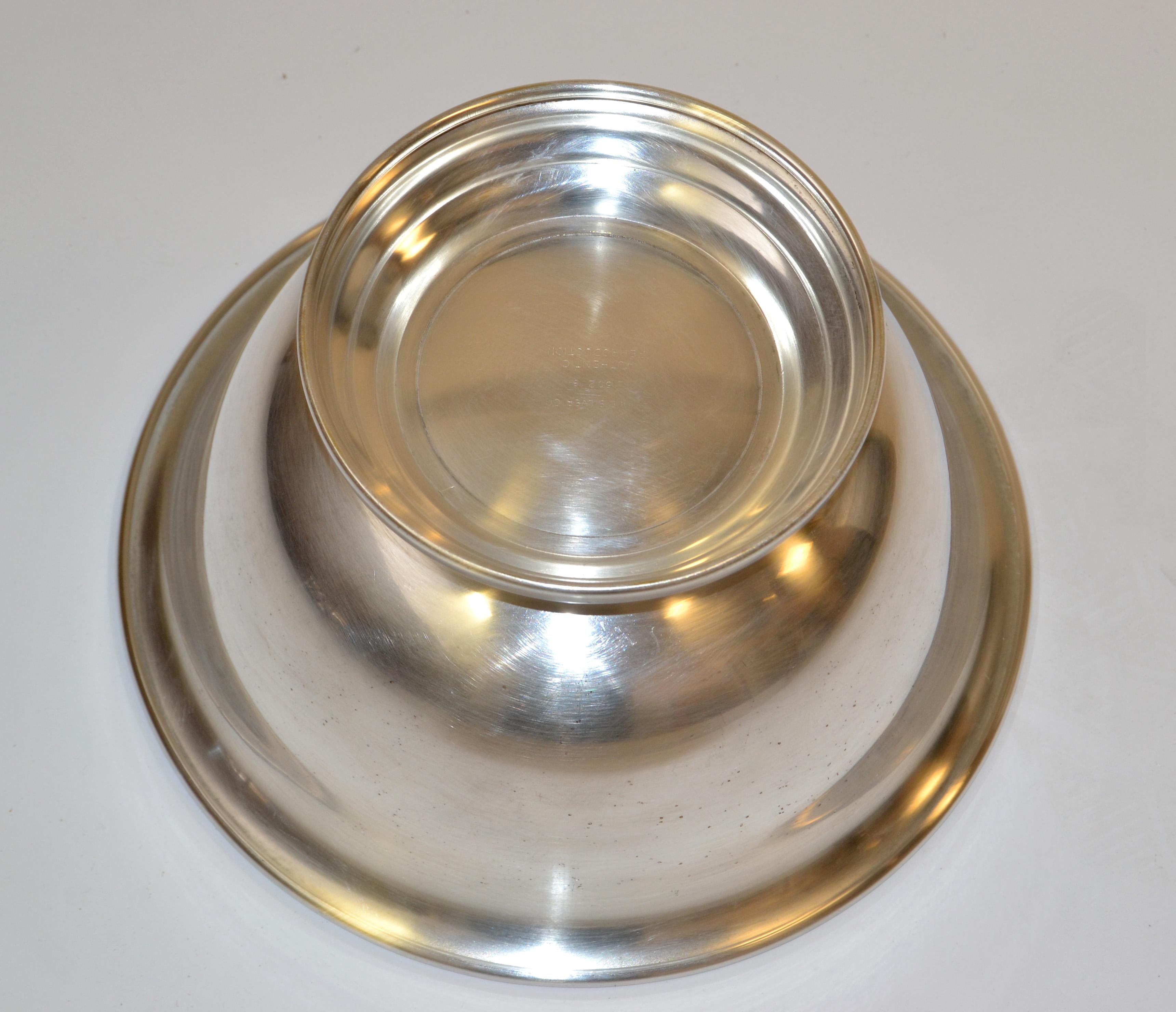 American Mid 20th Century Art Deco Paul Revere Silver Plated 8 Bowl Poole Silver Company For Sale