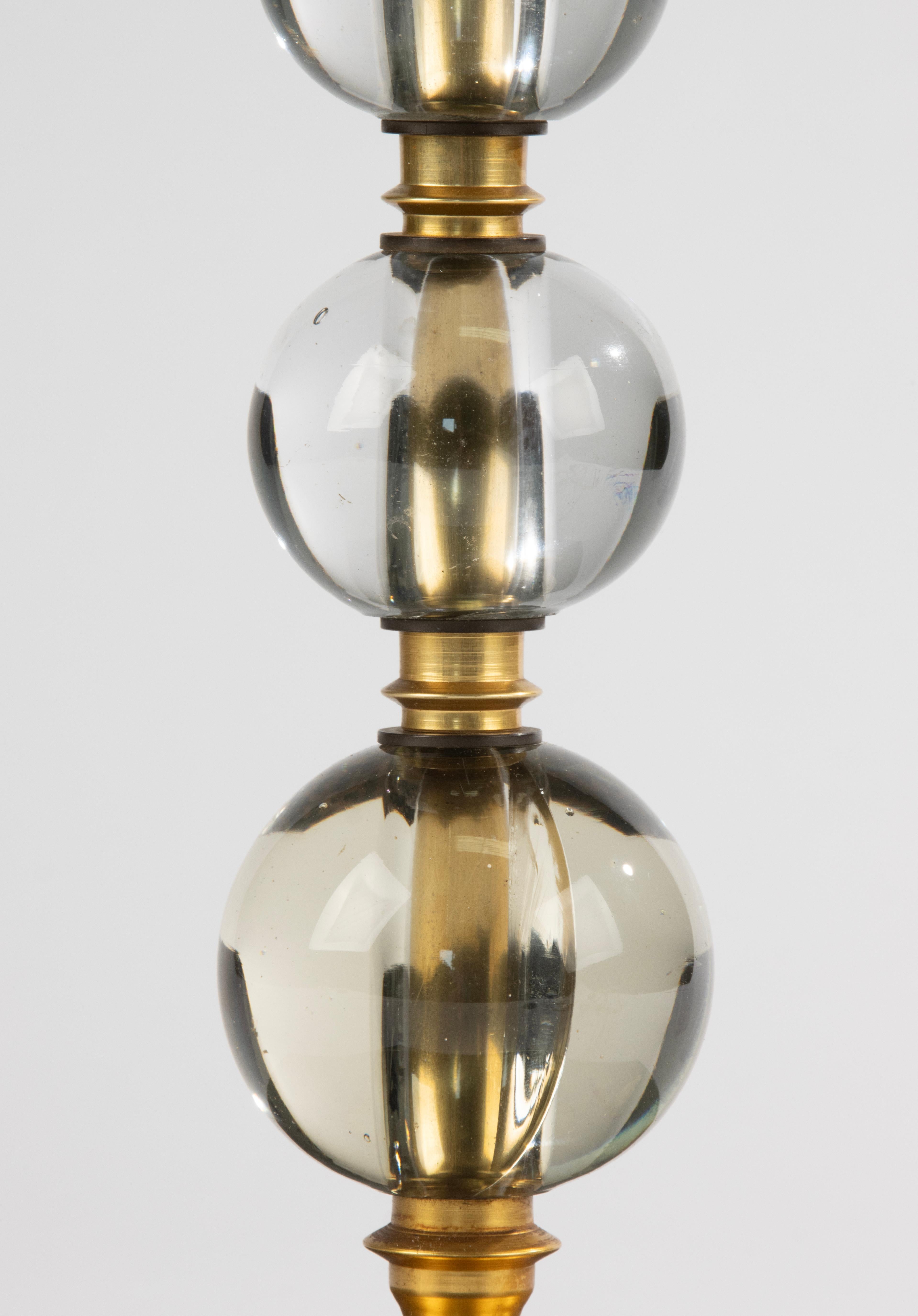 Lampe de table Art Déco du milieu du 20ème siècle - Balls en verre Base en métal en vente 3