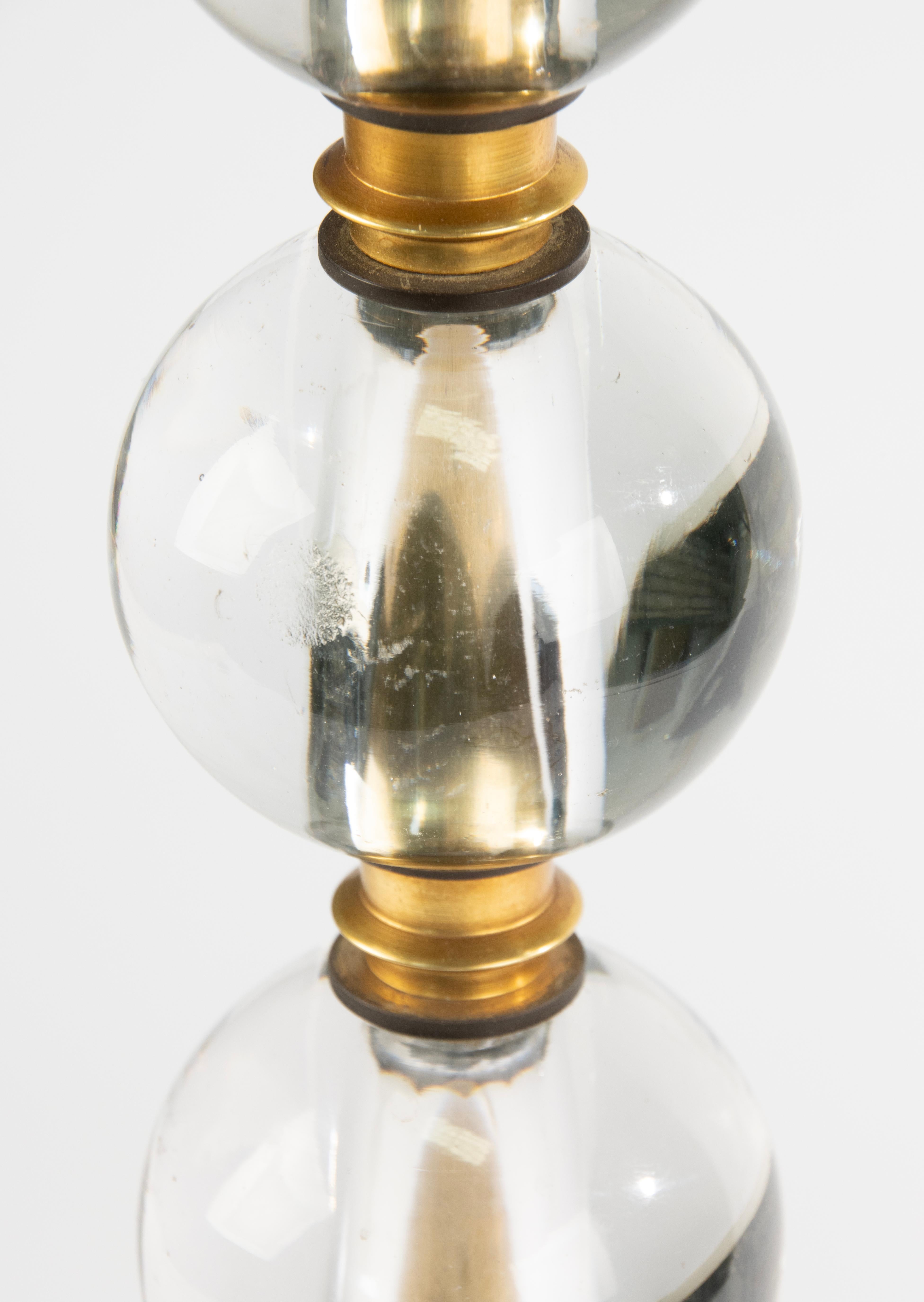 Lampe de table Art Déco du milieu du 20ème siècle - Balls en verre Base en métal en vente 5