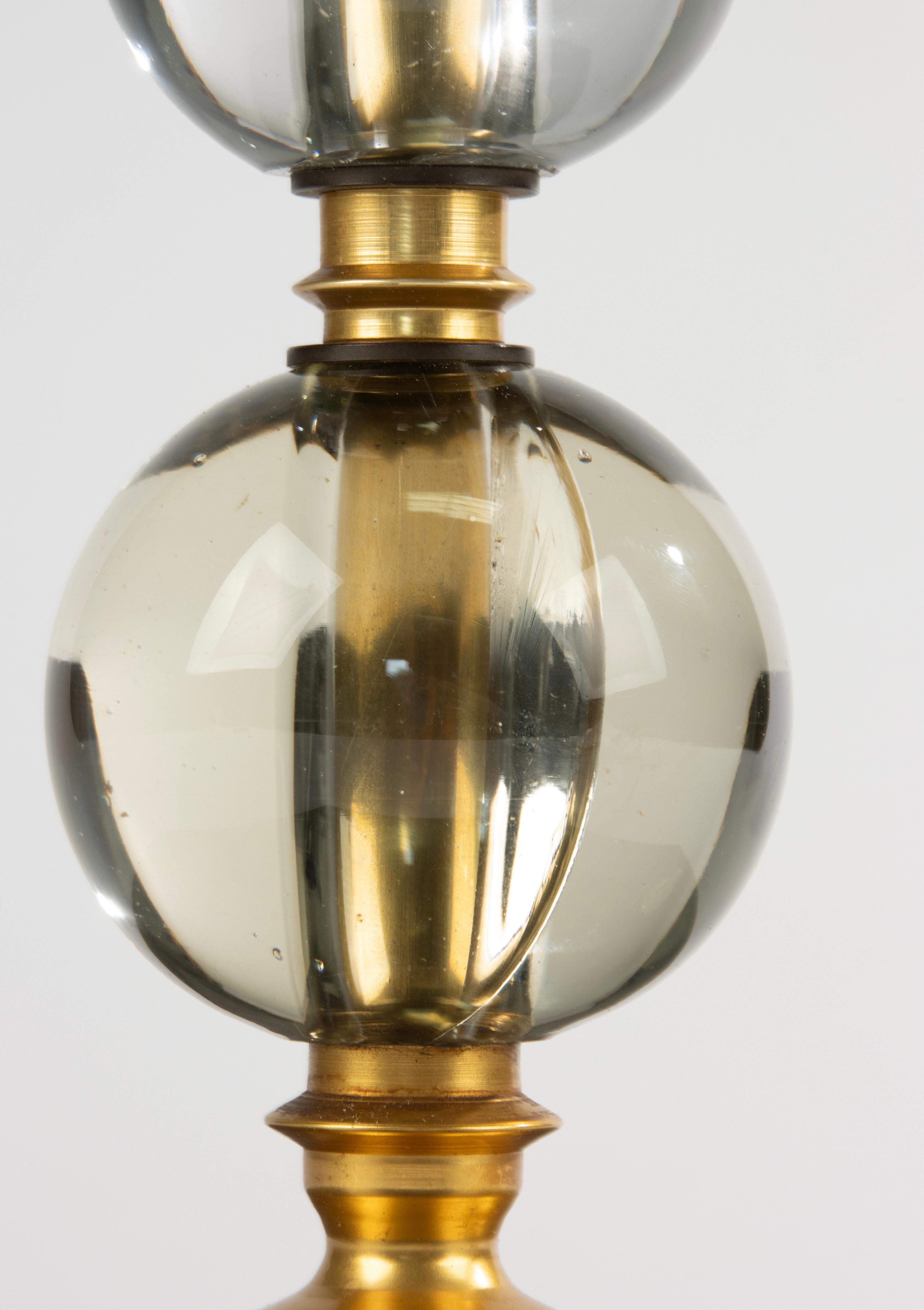 Lampe de table Art Déco du milieu du 20ème siècle - Balls en verre Base en métal en vente 1