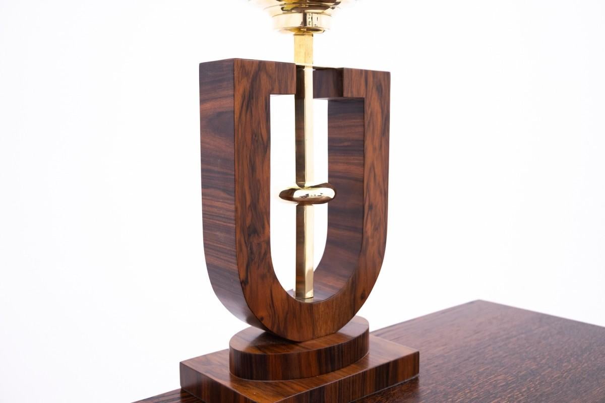 Mid-20th century Art Deco table lamp, Poland. In Excellent Condition For Sale In Chorzów, PL