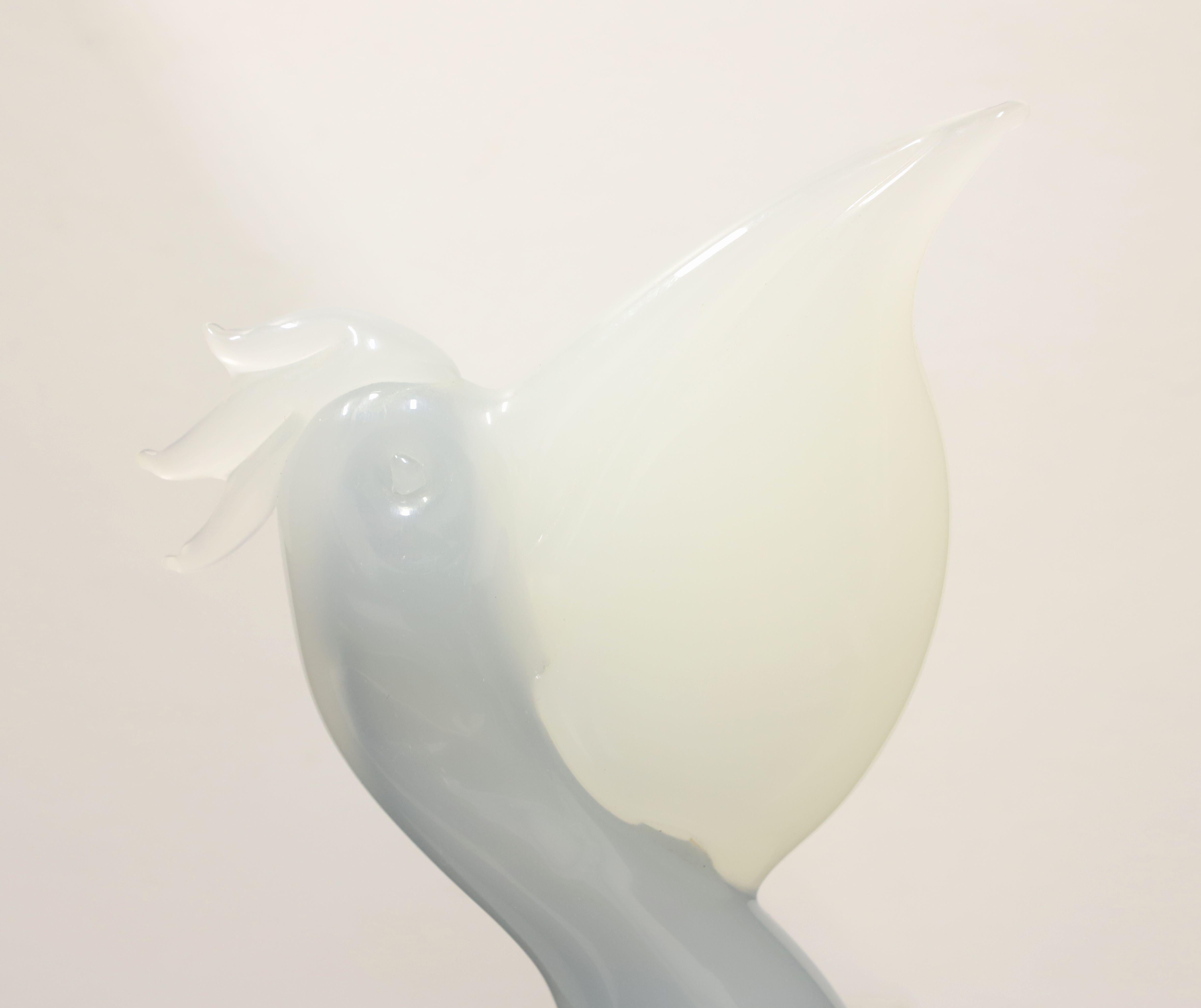 Late 20th Century Murano Art Glass Pelican Sculpture, Attrib to Gambaro & Poggi For Sale 1