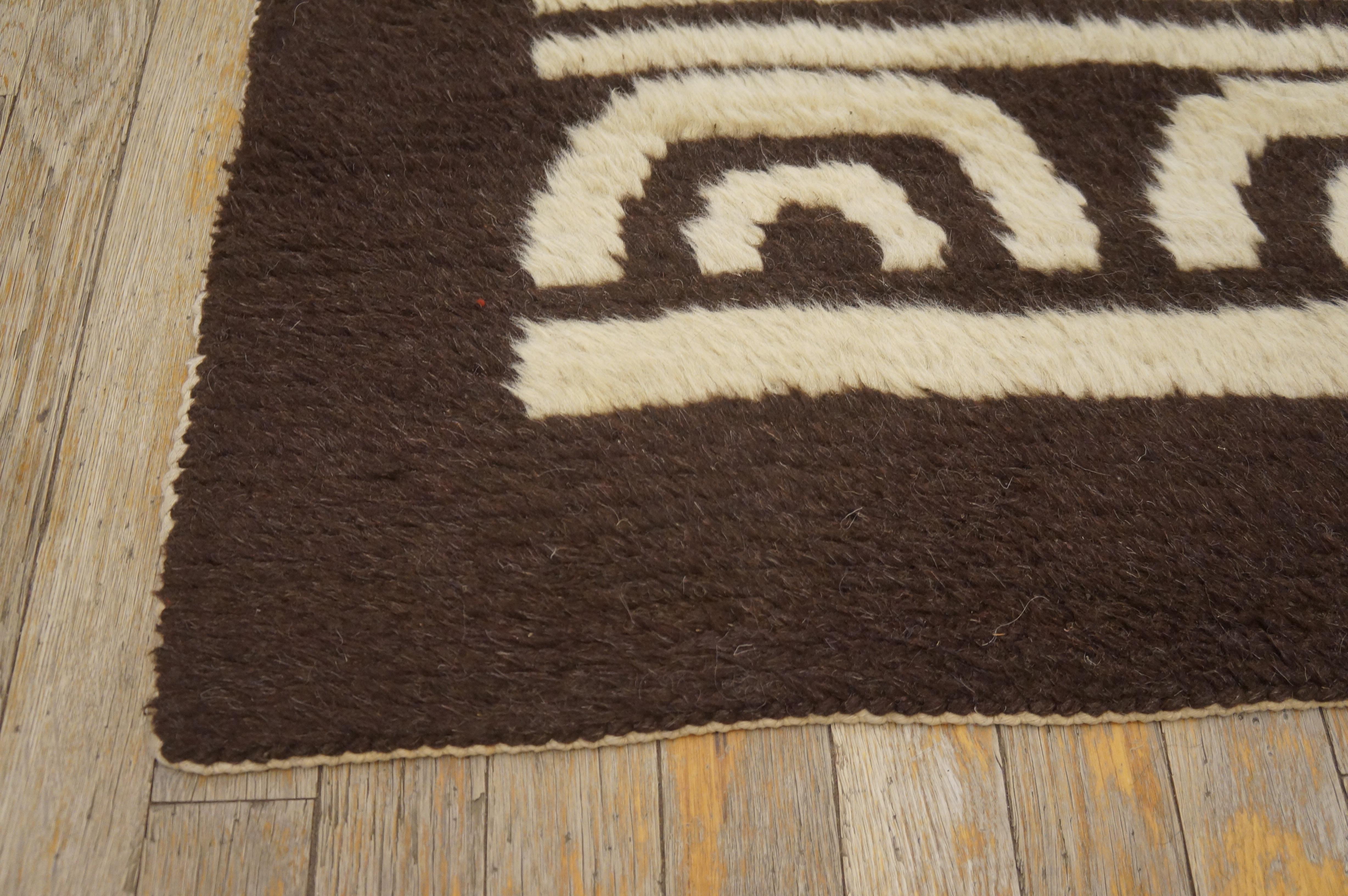 Wool Mid-20th Century Art Moderne Carpet ( 4'3
