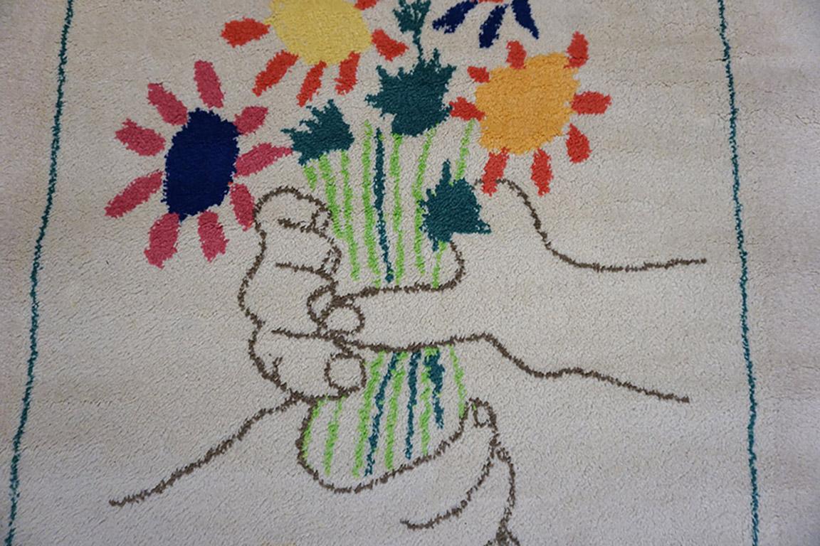 Hand-Knotted Mid 20th Century Art Moderne Carpet 6' 8