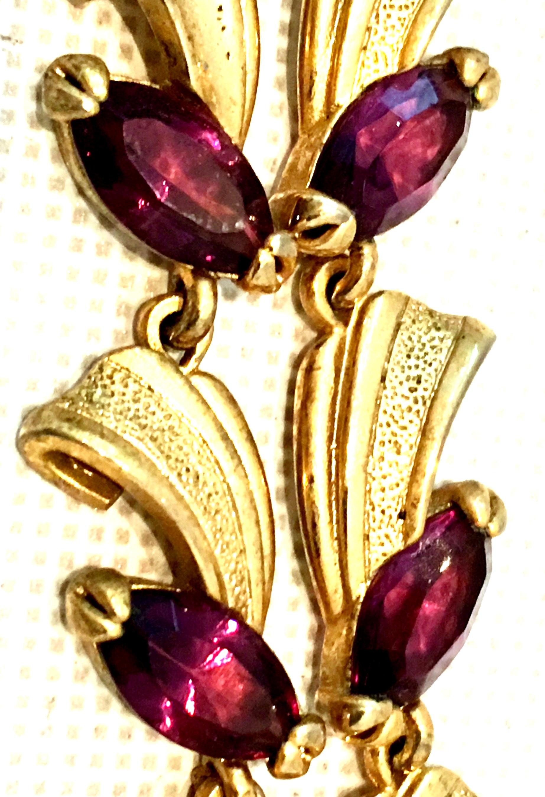 Mid-20th Century Art Nouveau Gold & Austrian Crystal Choker Link Necklace 6