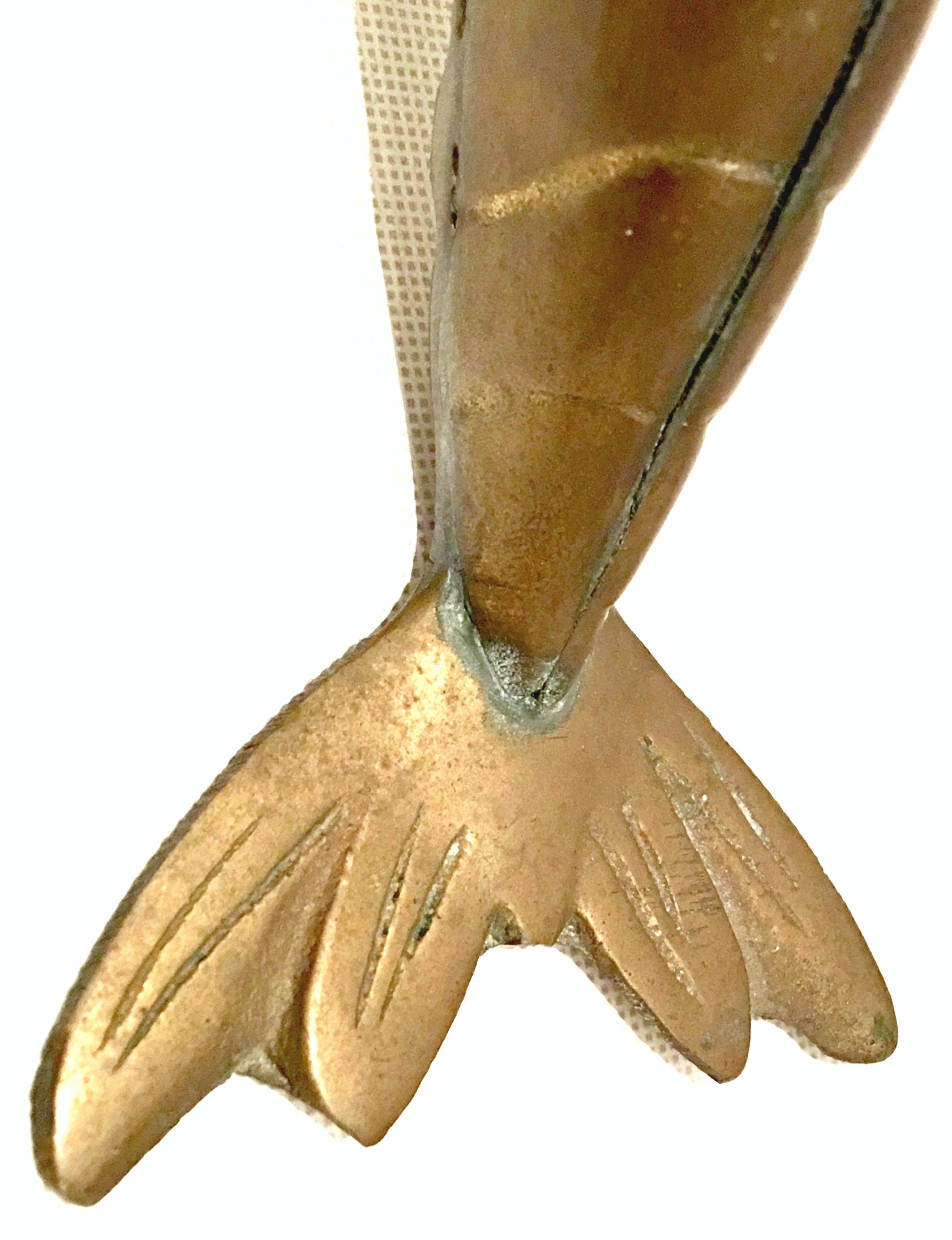 Mid-20th Century Art Nouveau Pair of Iron & Brass Figural Fly & Shrimp Sculpture For Sale 11