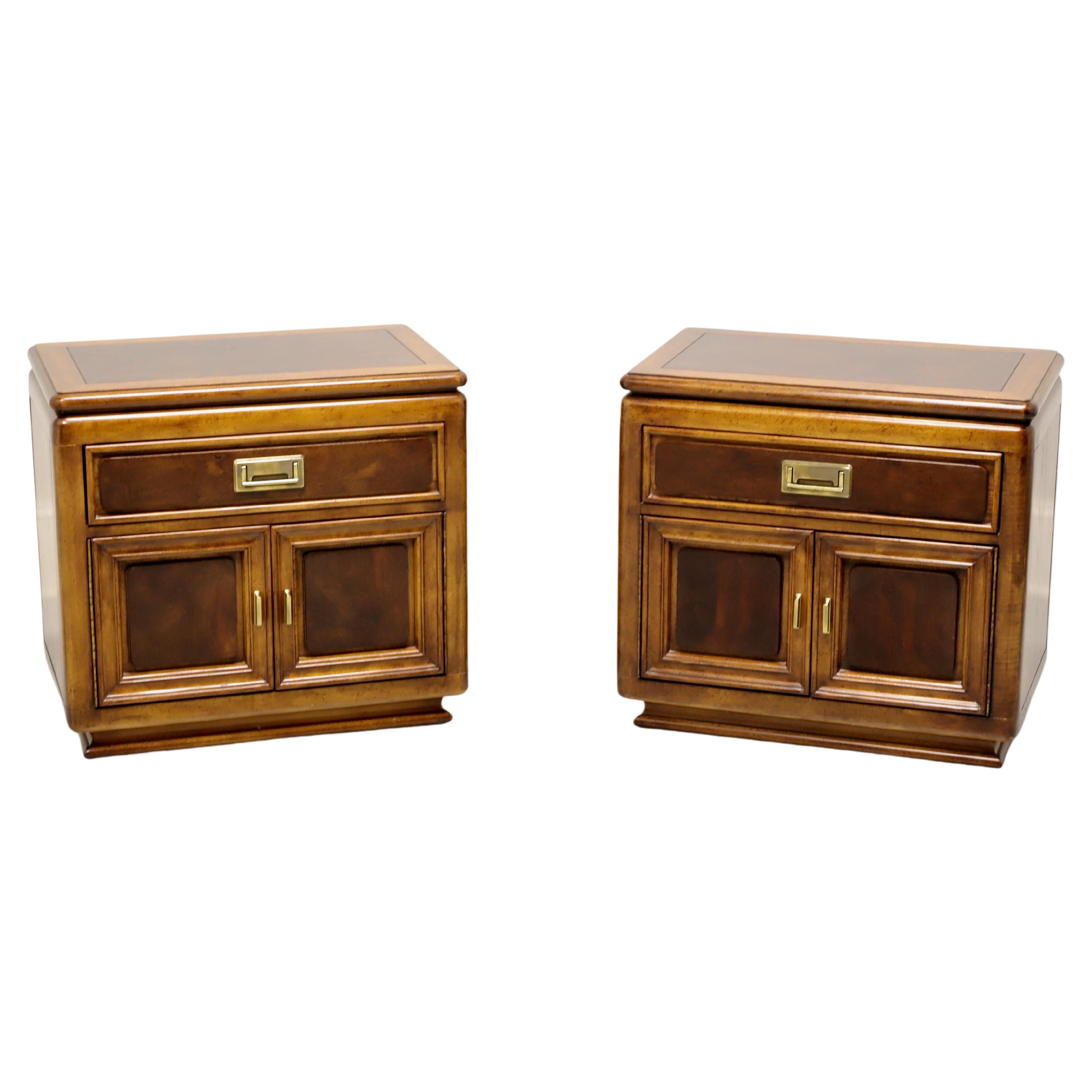 UNIQUE FURNITURE Mid 20th Century Asian Style Nightstands - Pair