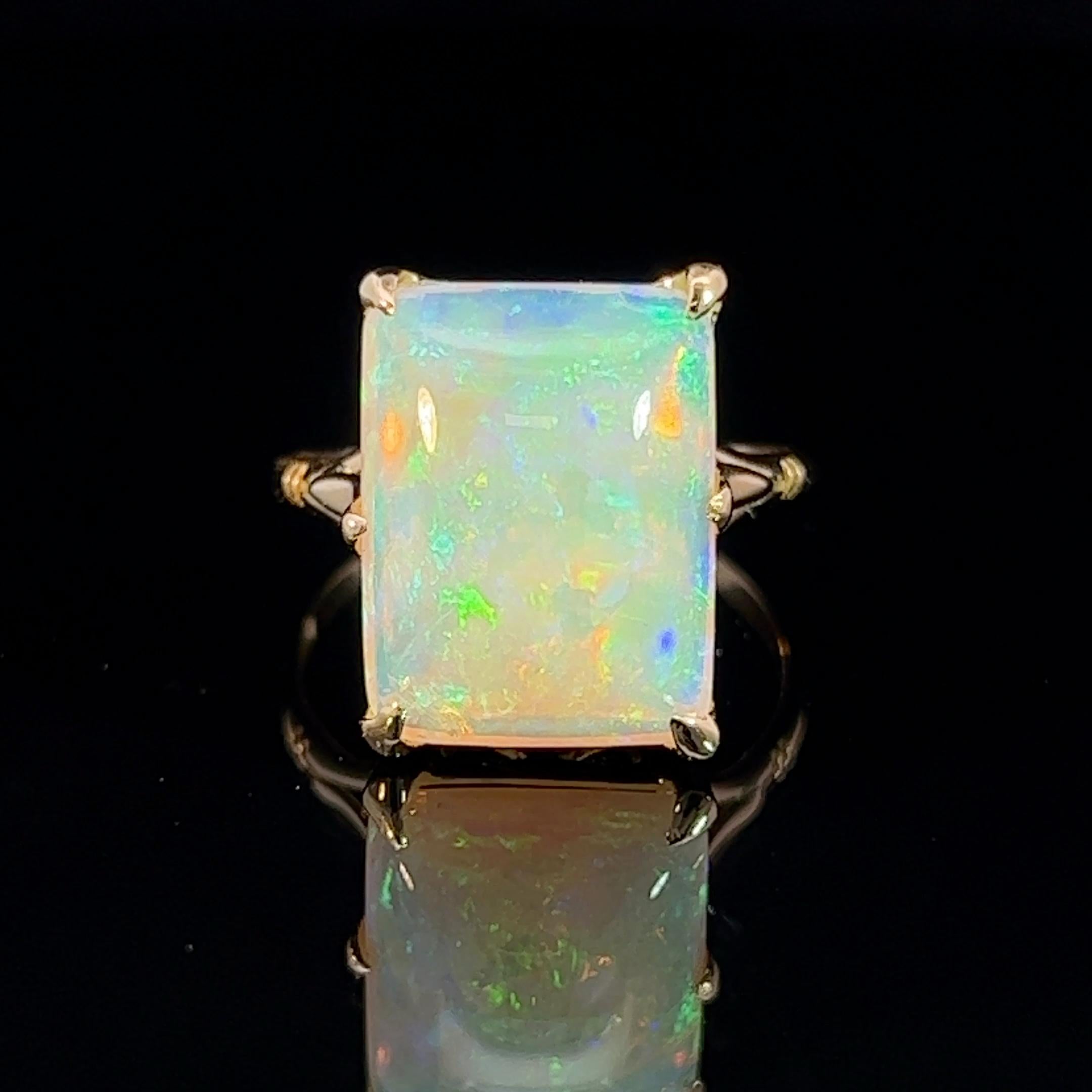 Modern Mid 20th Century Australian Opal Ring