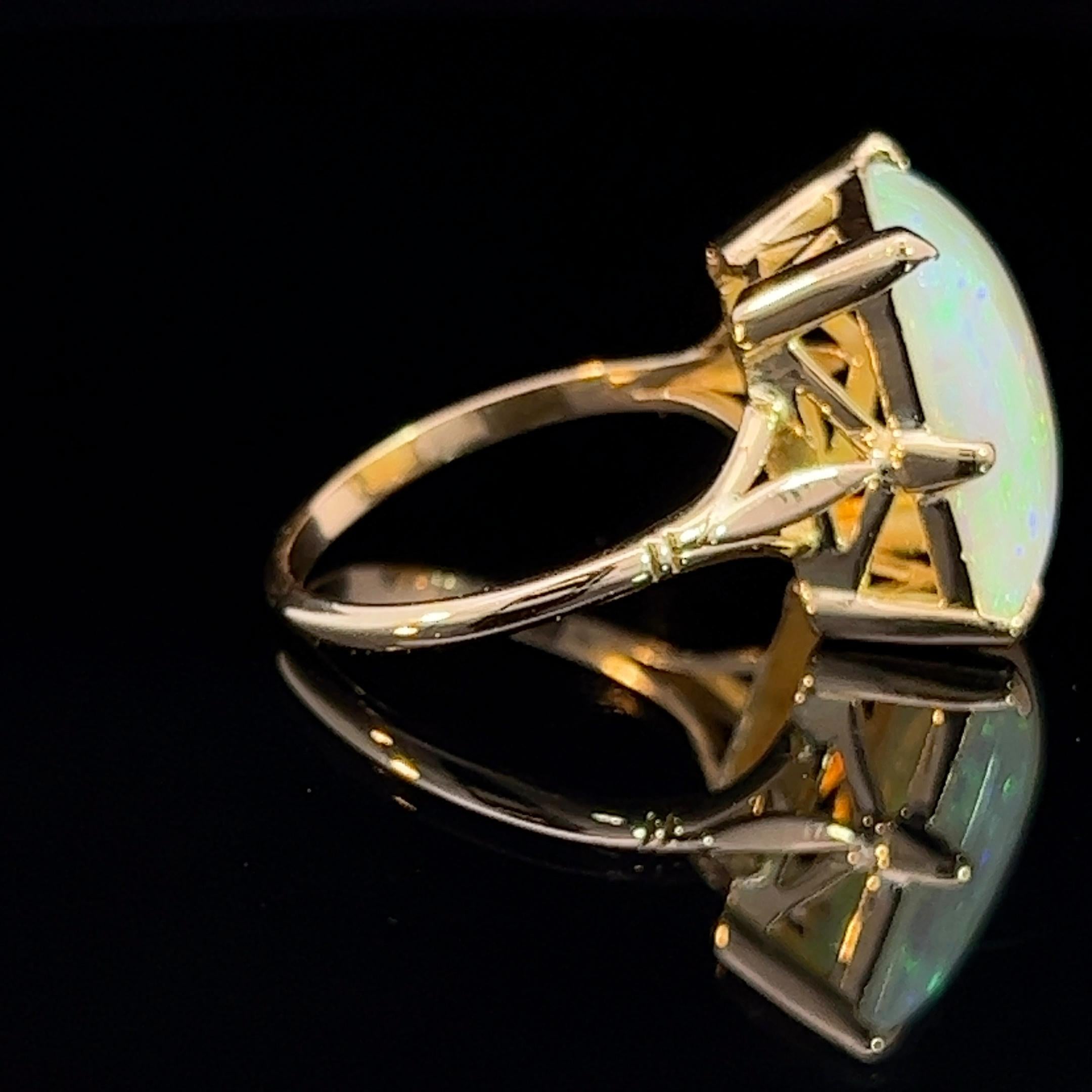 Women's or Men's Mid 20th Century Australian Opal Ring
