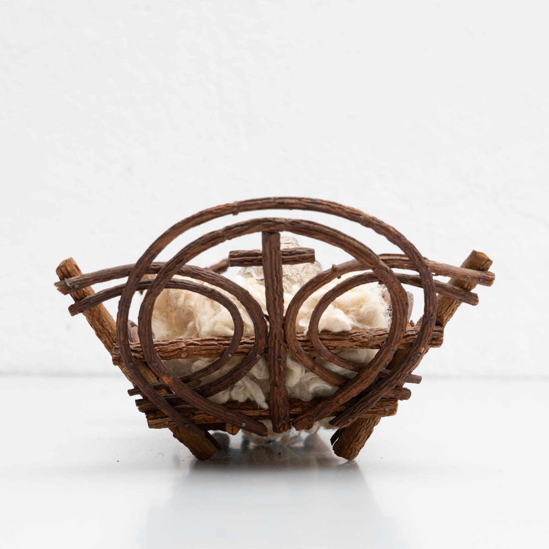 Mid-20th Century Baby Jesus Figure in the Cradle 4