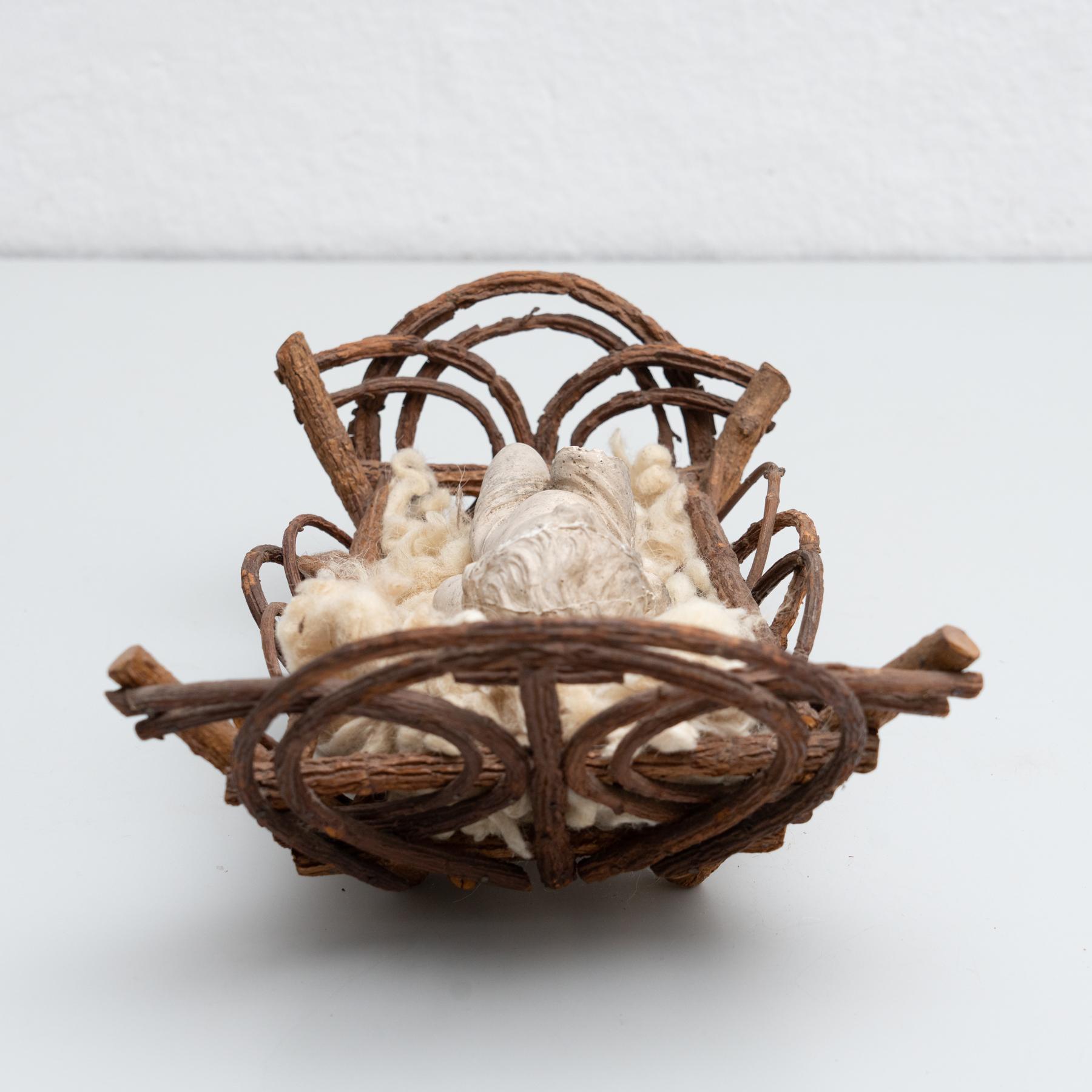 Mid-20th Century Baby Jesus Figure in the Cradle 5