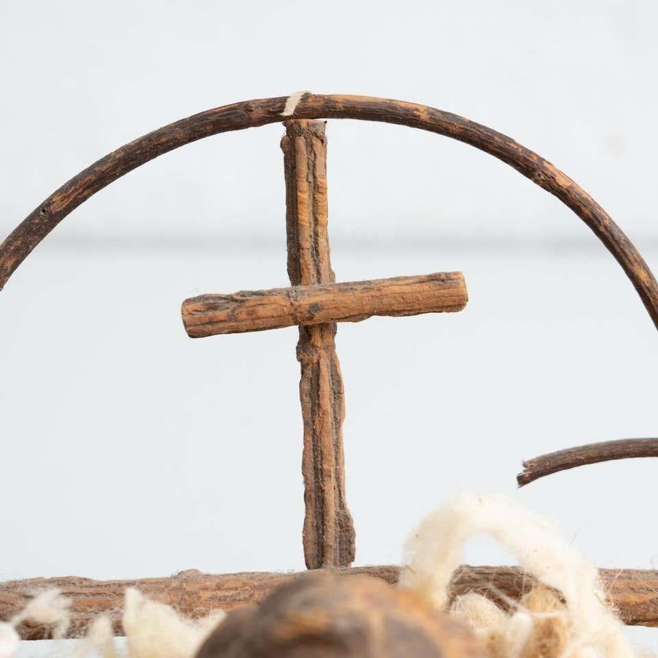 Mid-20th Century Baby Jesus Figure in the Cradle 9