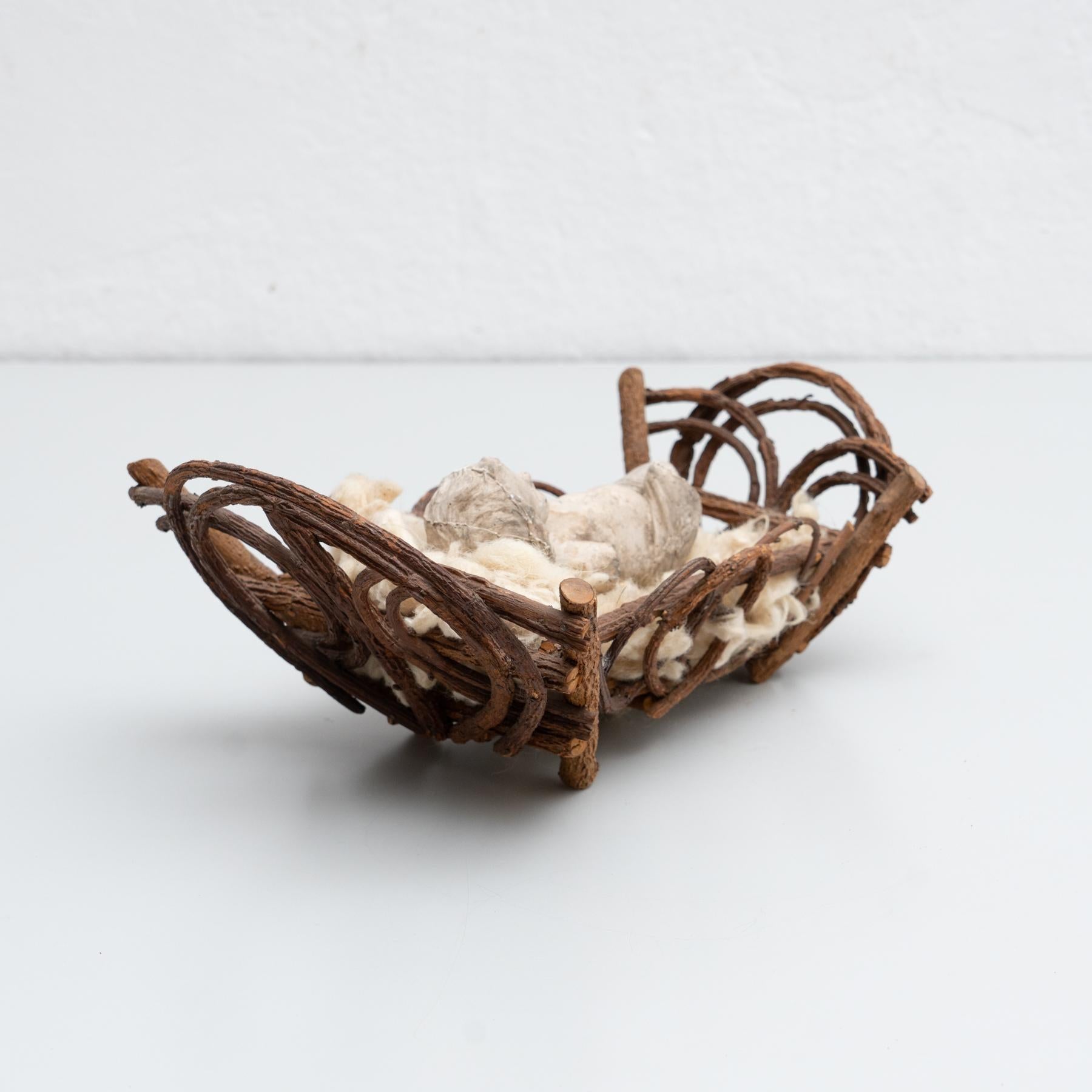 Mid-20th Century Baby Jesus Figure in the Cradle 3
