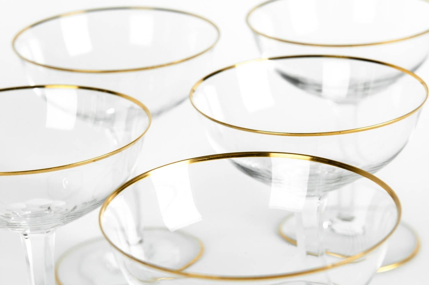 Mid-20th Century Baccarat Champagne Coupe Glassware Set In Excellent Condition In Tarry Town, NY