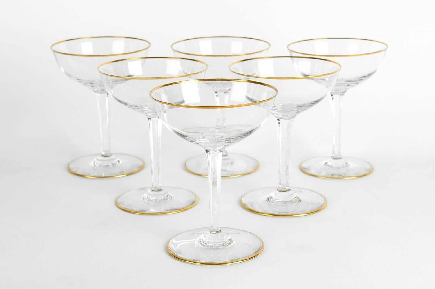 Mid-20th Century Baccarat Champagne Coupe Glassware Set 2