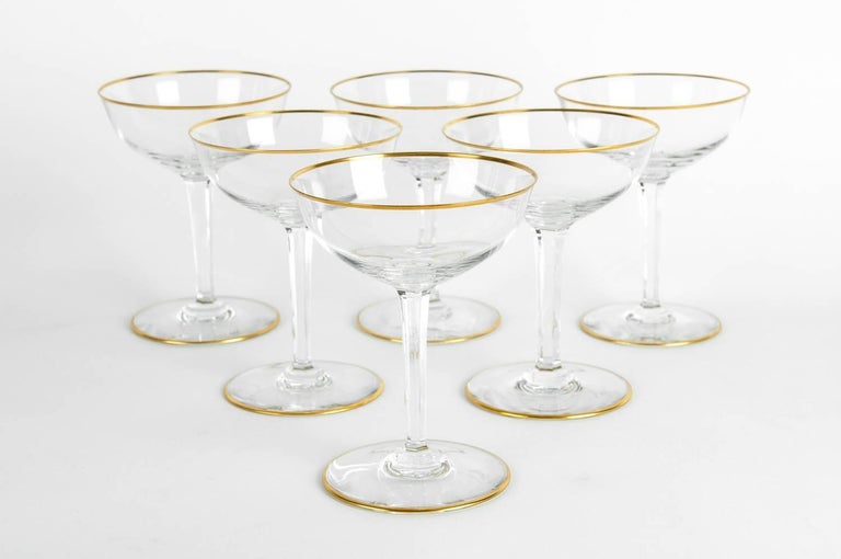 Mid20th Century Baccarat Champagne Coupe Glassware Set at 1stDibs