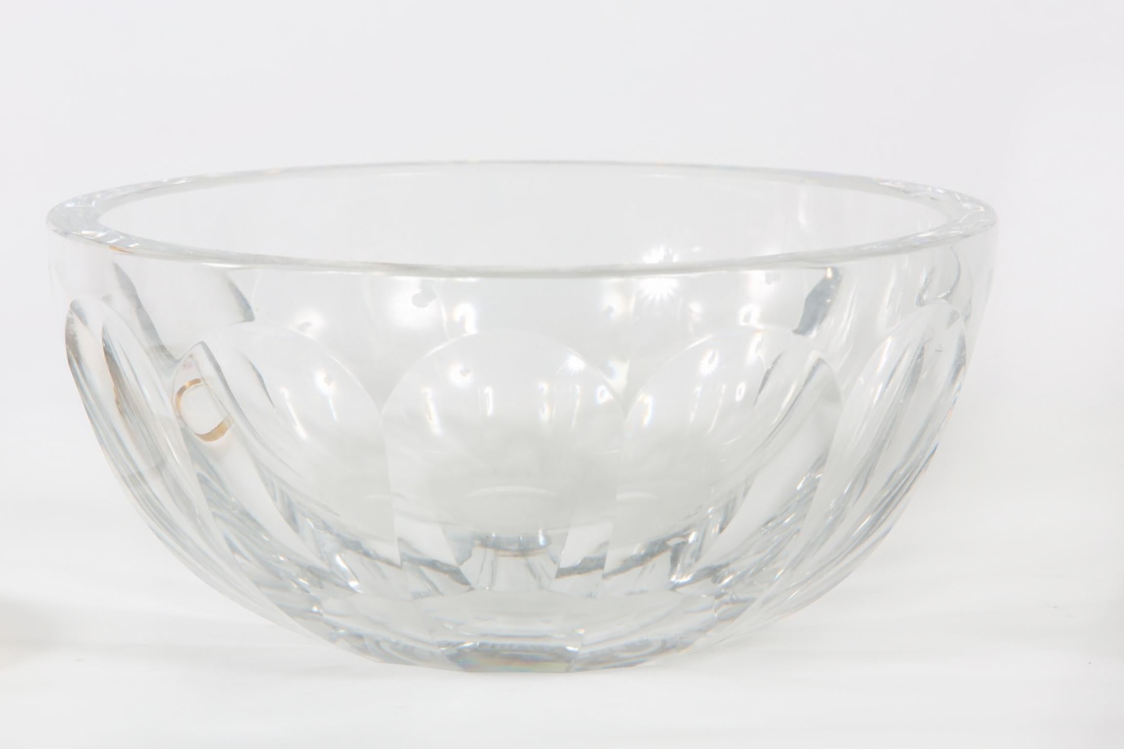 Brass Mid-20th Century Baccarat Crystal Caviar Service