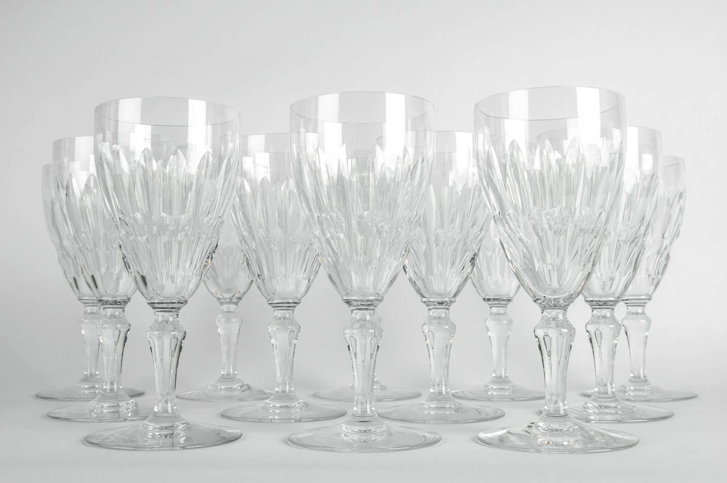 French Mid-20th Century Baccarat Crystal Glassware Set