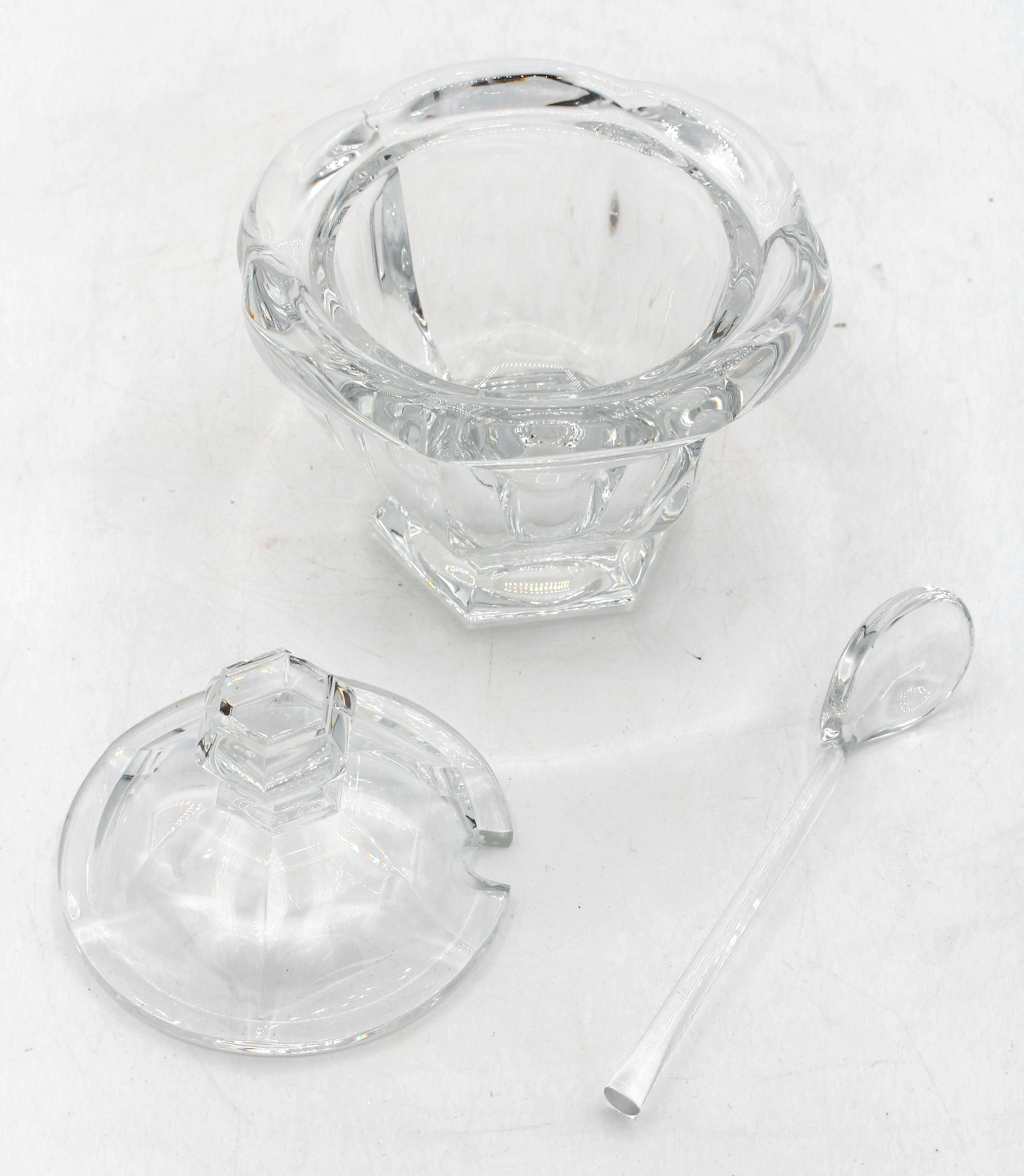 Mid-Century Modern Mid-20th Century Baccarat Large Covered Jam Pot with Original Box