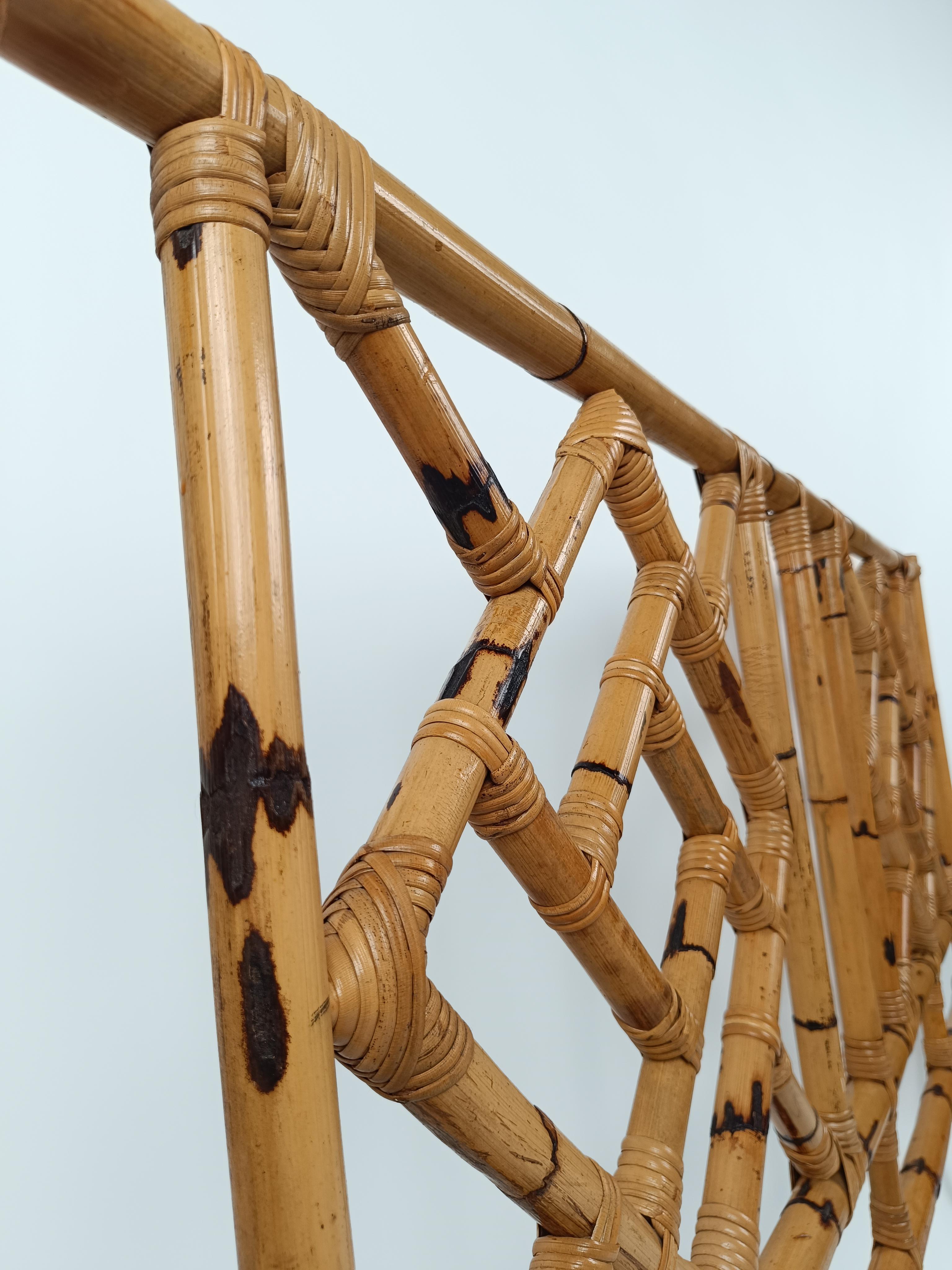  MId 20. Jahrhundert Bambus- und Rattan-Bett-Kopfteil im chinesischen Chippendale-Stil  im Angebot 9