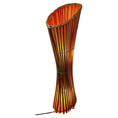 Mid 20th century Bamboo Floor Lamp, Retro Chic   A classic sculptural floor lamp