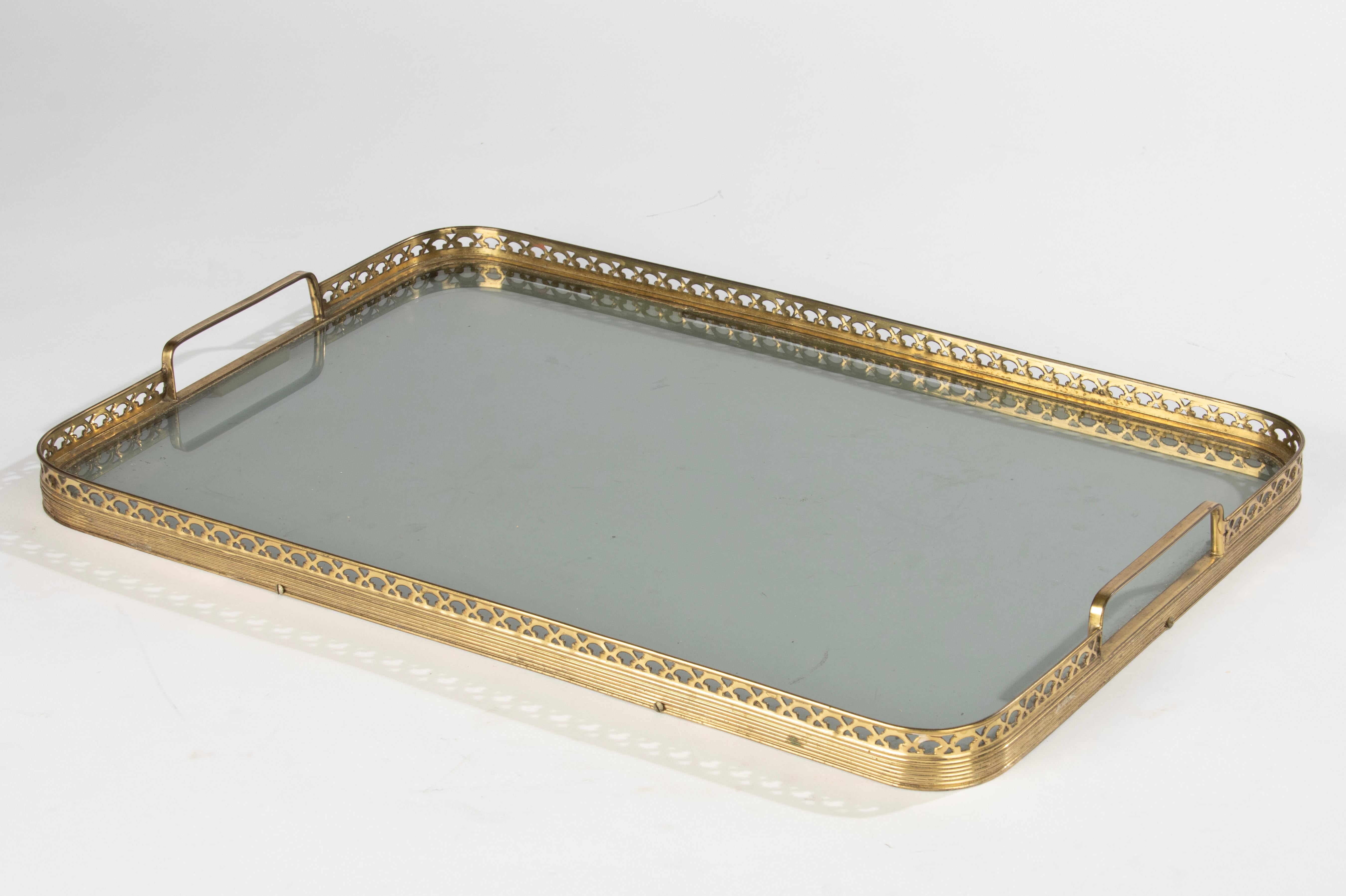 Mitte 20. Jahrhundert - Barwagen - Messing und Glas im Angebot 8
