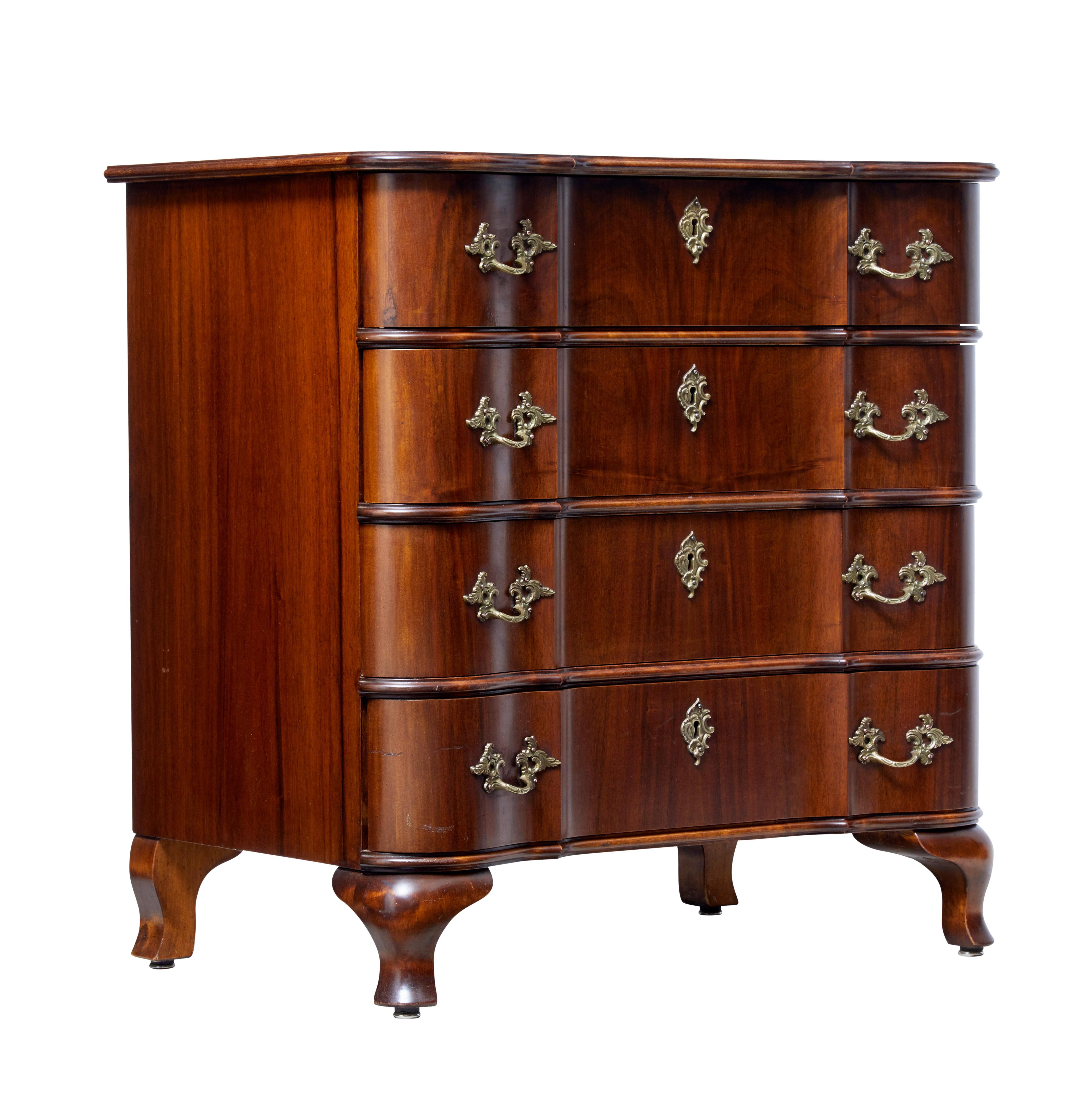 Mid-20th Century Baroque Inspired Walnut Chest of Drawers