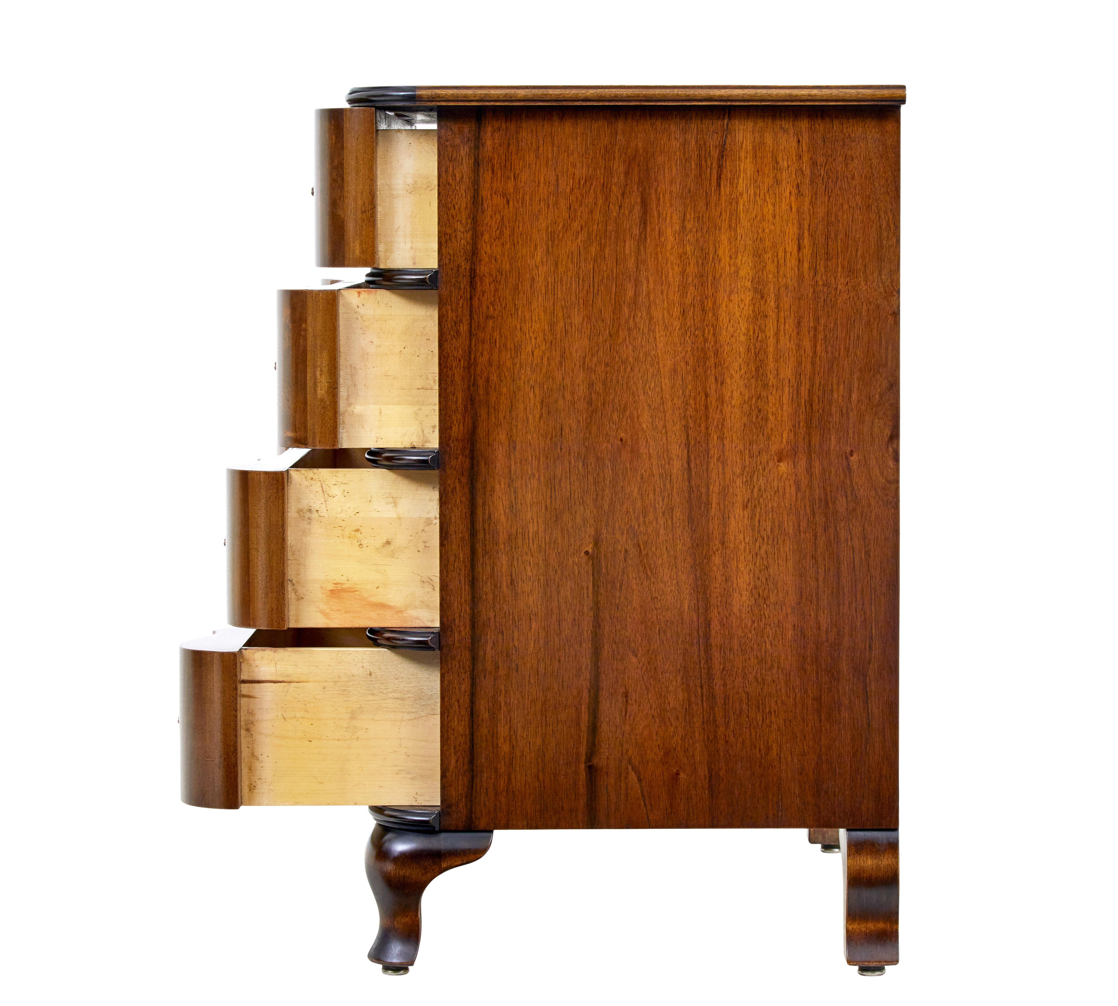Baroque Mid 20th Century baroque revival walnut chest of drawers For Sale