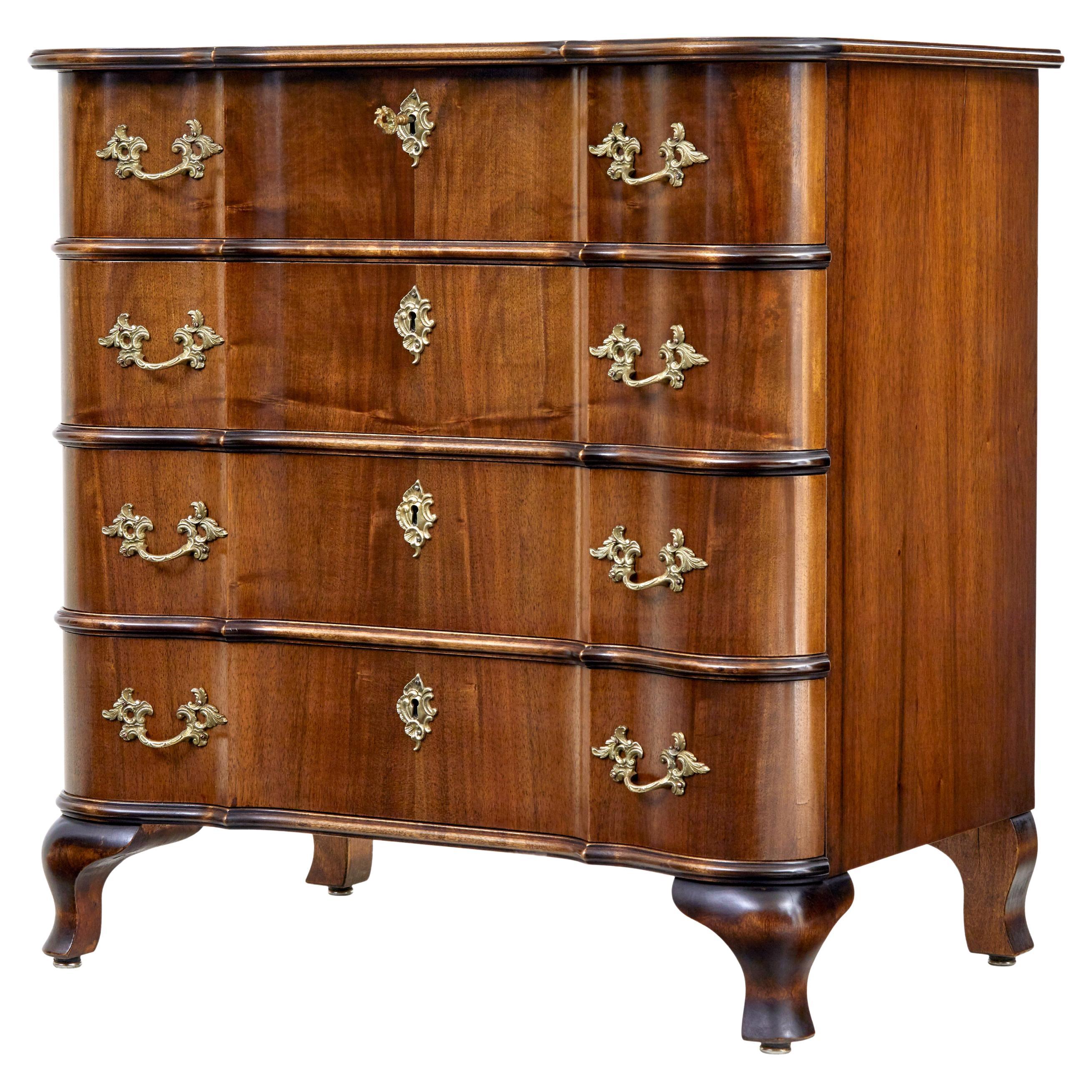 Mid 20th century baroque revival walnut chest of drawers