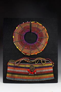 Mid-20th Century Beaded Neck Adornment and Apron. Pokot, Kenya