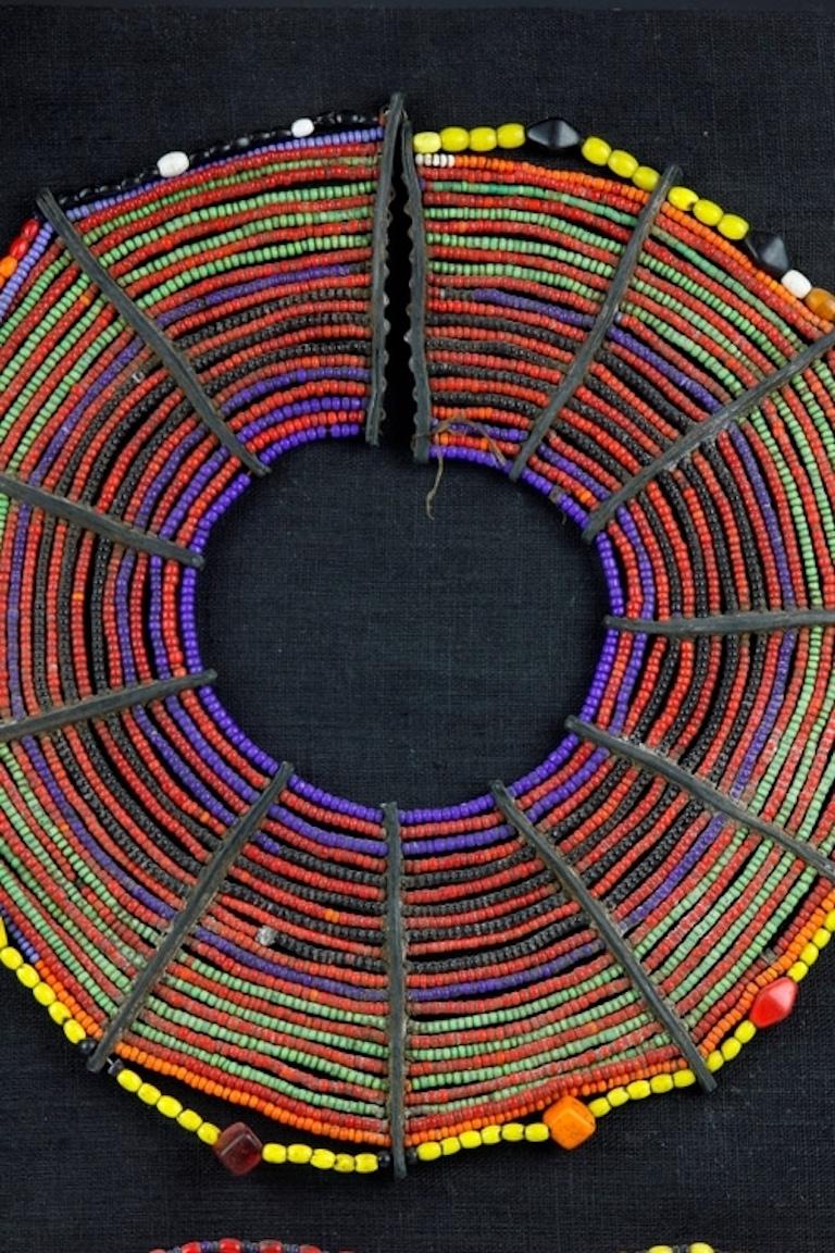 Tribal Mid-20th Century Beaded Neck Adornment and Apron. Pokot, Kenya For Sale