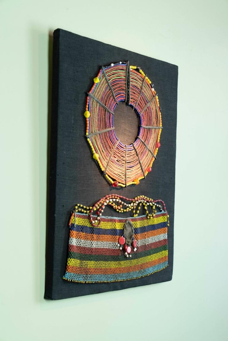 Beads Mid-20th Century Beaded Neck Adornment and Apron. Pokot, Kenya For Sale