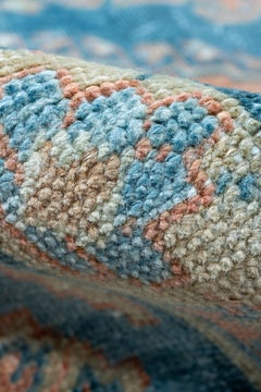 Mid 20th Century , Beautiful Antique Persian Veece Carpet, Blue and Salmon Tones