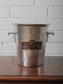 Belgischer Paul Dalle Champagner-Eimer des 20. Jahrhunderts aus gebürstetem Aluminium