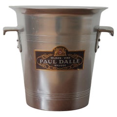 Belgischer Paul Dalle Champagner-Eimer des 20. Jahrhunderts aus gebürstetem Aluminium