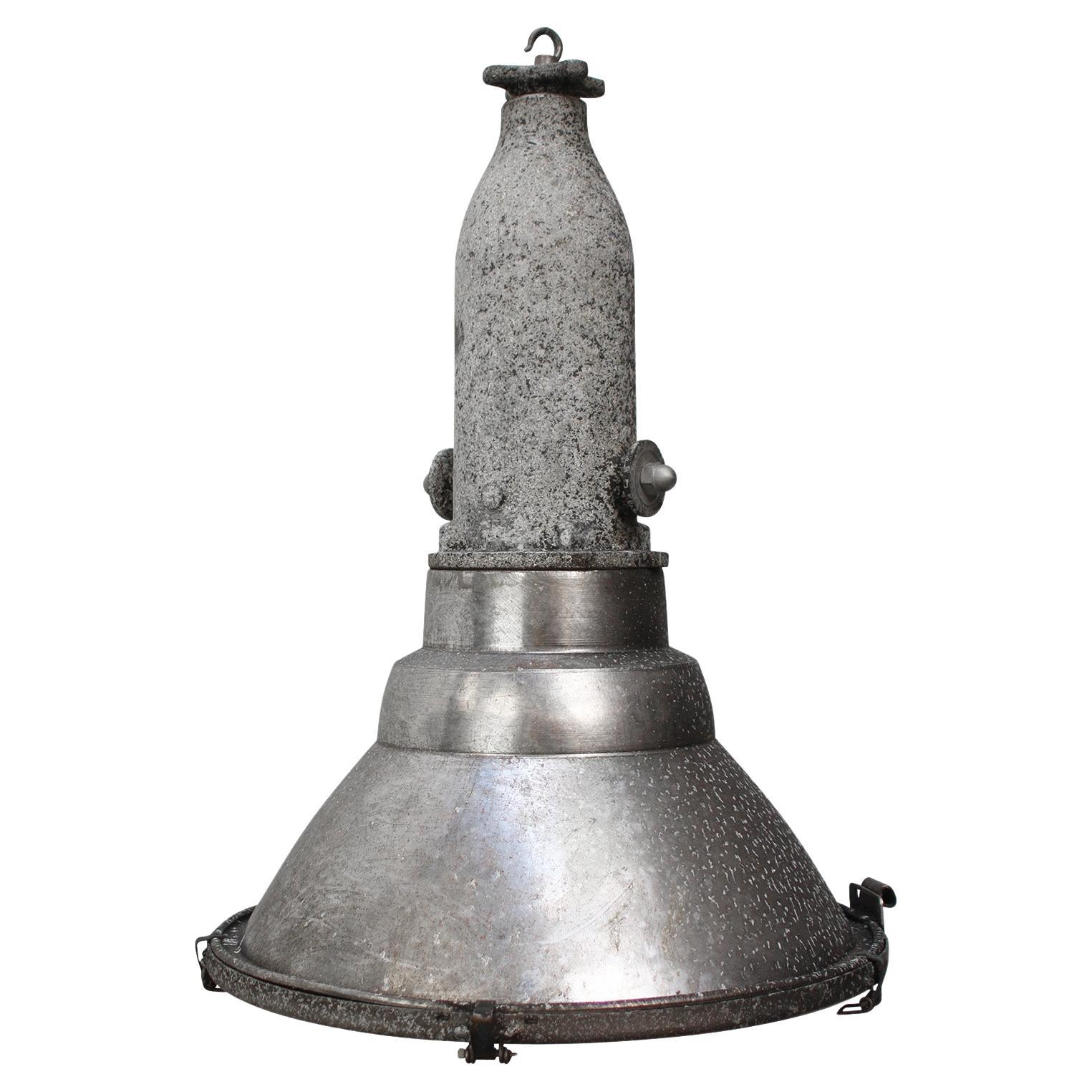 Mid-20th Century Belgian Pendant Lamp by DAB, Aluminium 
Glass