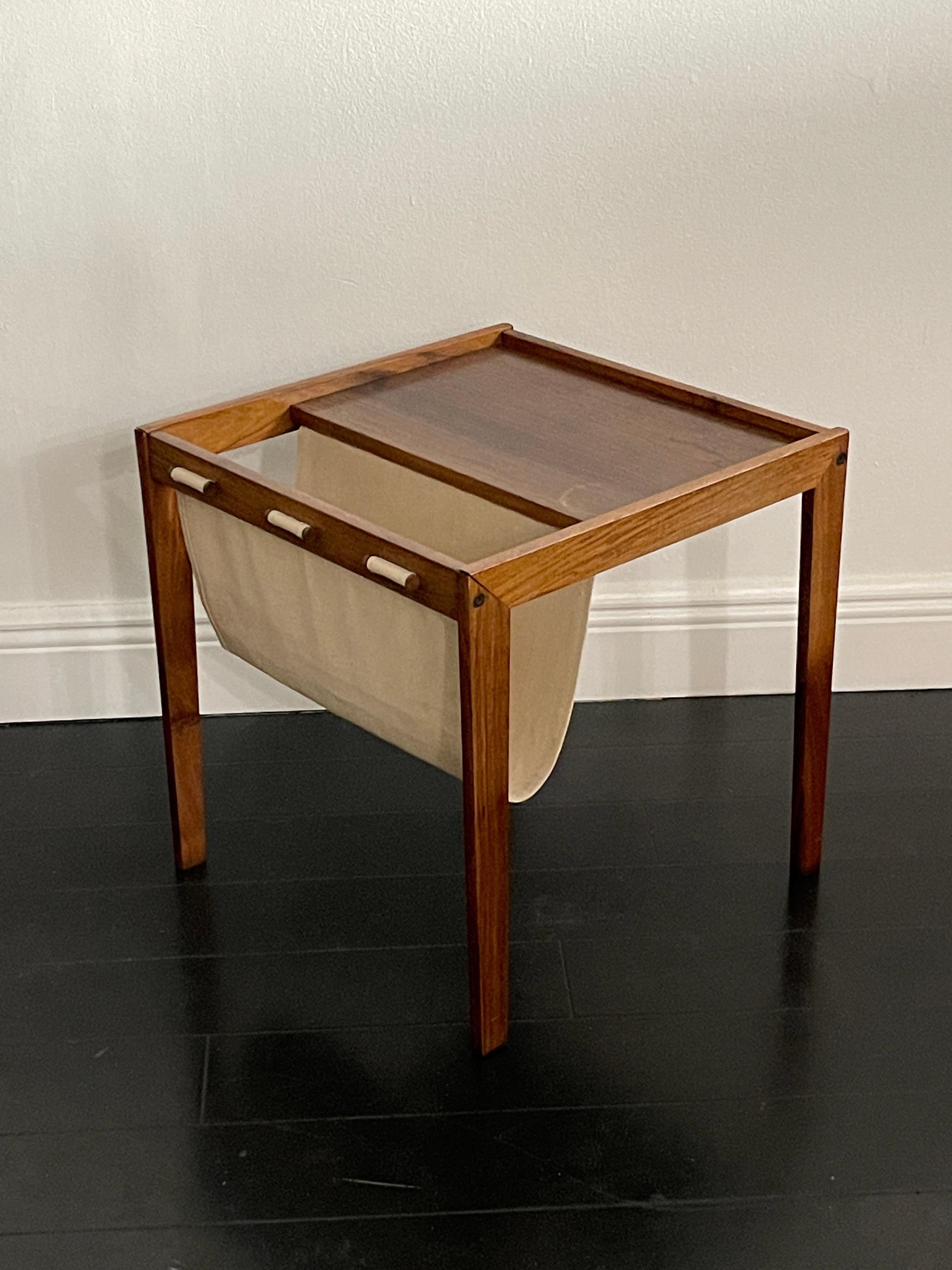 Mid 20th Century Bent Silberg Mobler Danish Modern Magazine Rack / End Table In Good Condition In Miami, FL