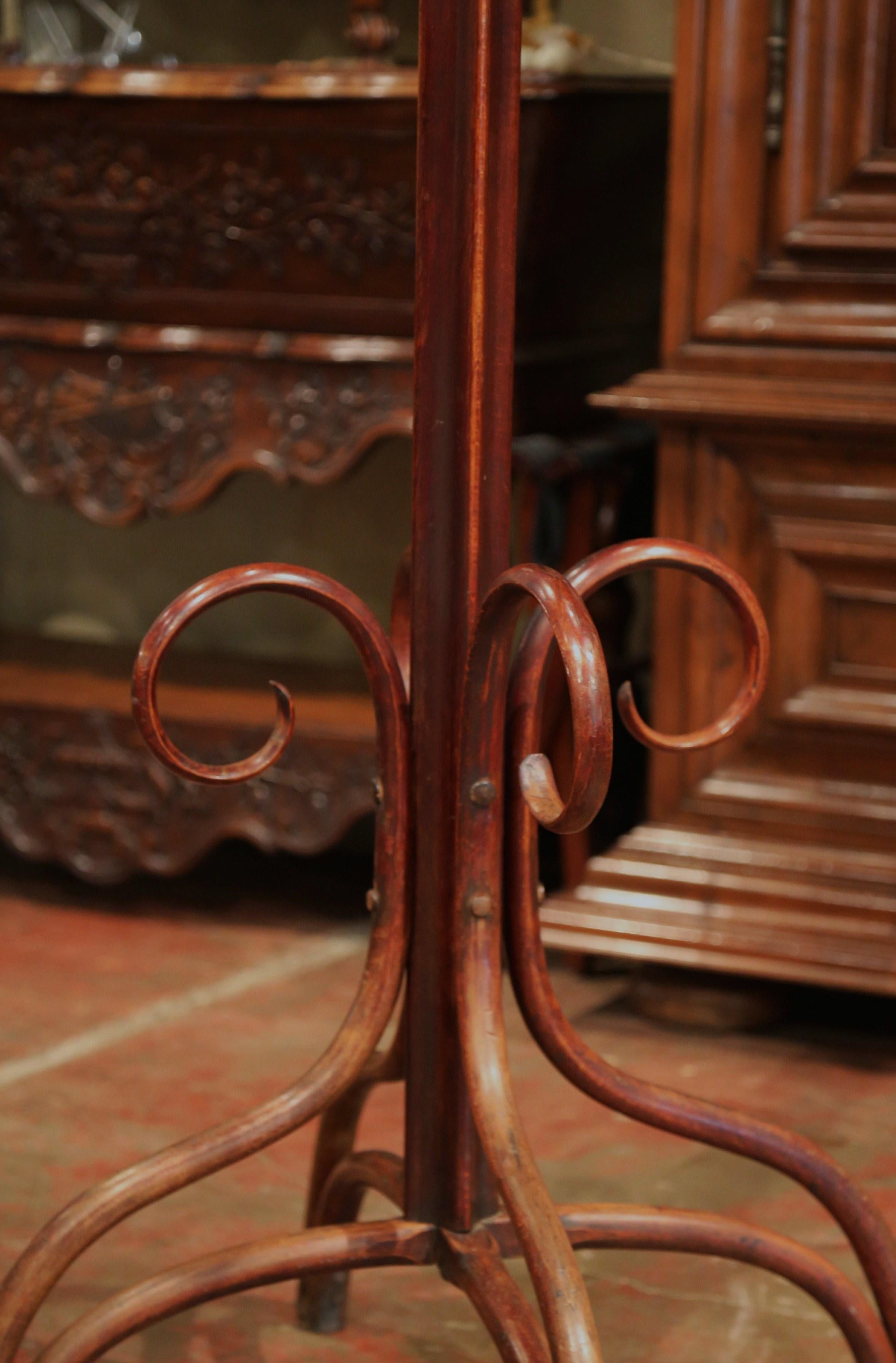 Mid-20th Century French Bentwood Swivel Coat Stand Thonet Style 1