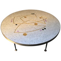 Mid-20th Century Berthold Müller Mosaic Table with Gold, Black and Lilac Accents