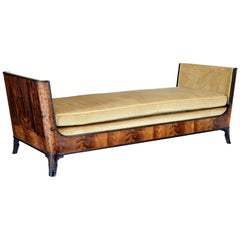 Mid 20th Century Birch and Palisander Inlaid Day Bed