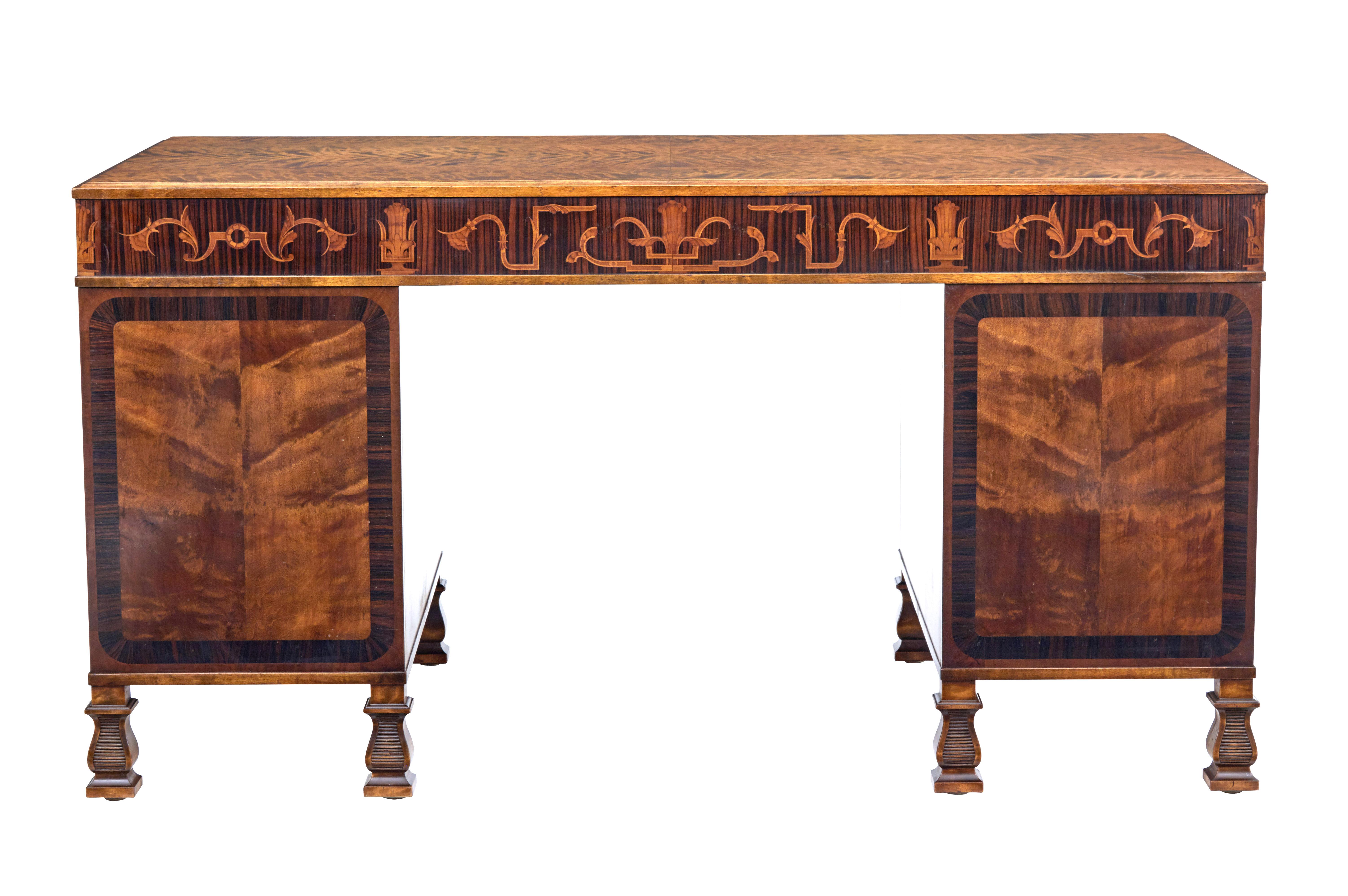 Inlay Mid-20th Century Birch Bodafors Desk by Carl Malmsten