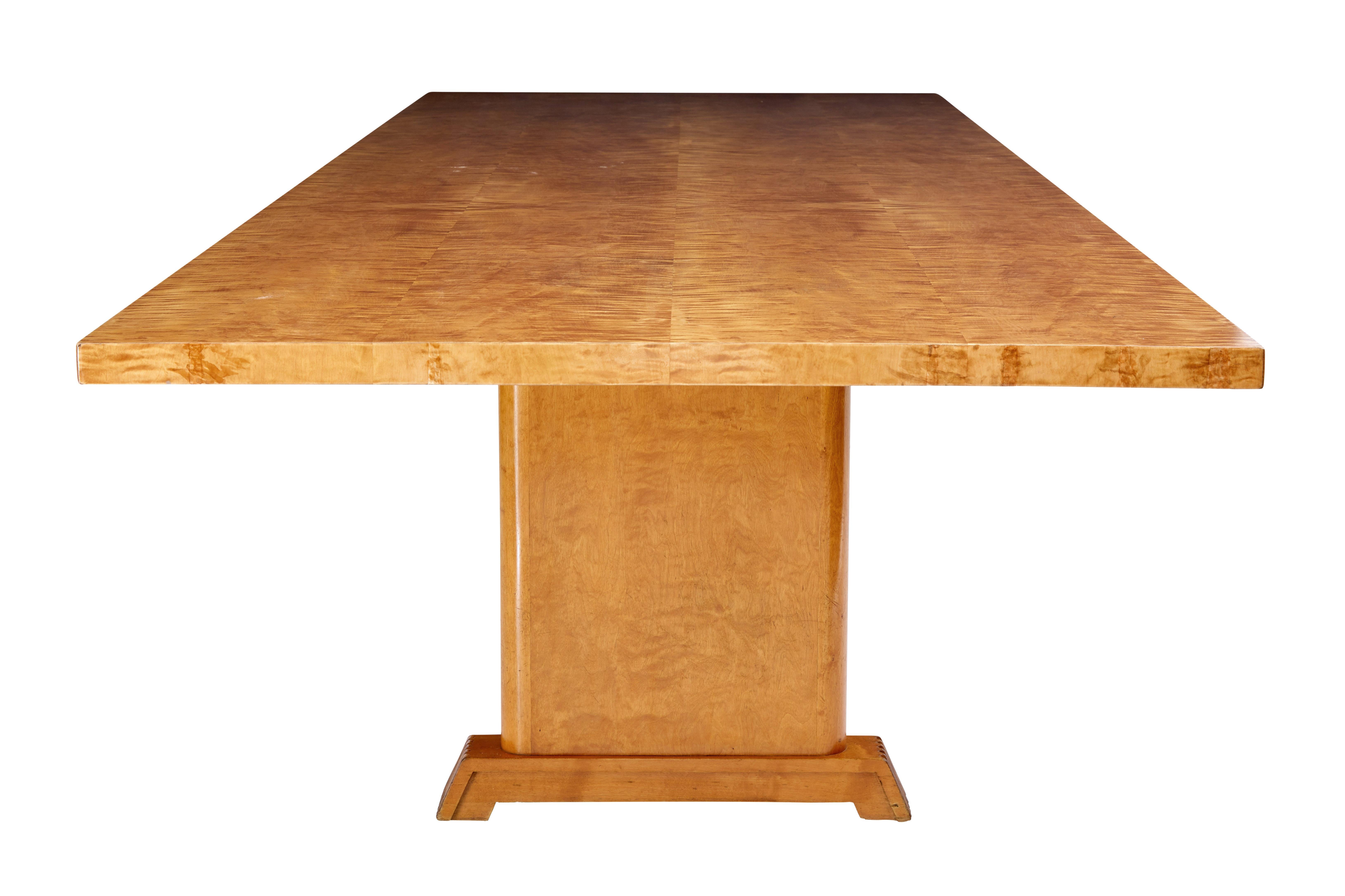 Art Deco Mid-20th Century Birch Library Table of Large Proportions