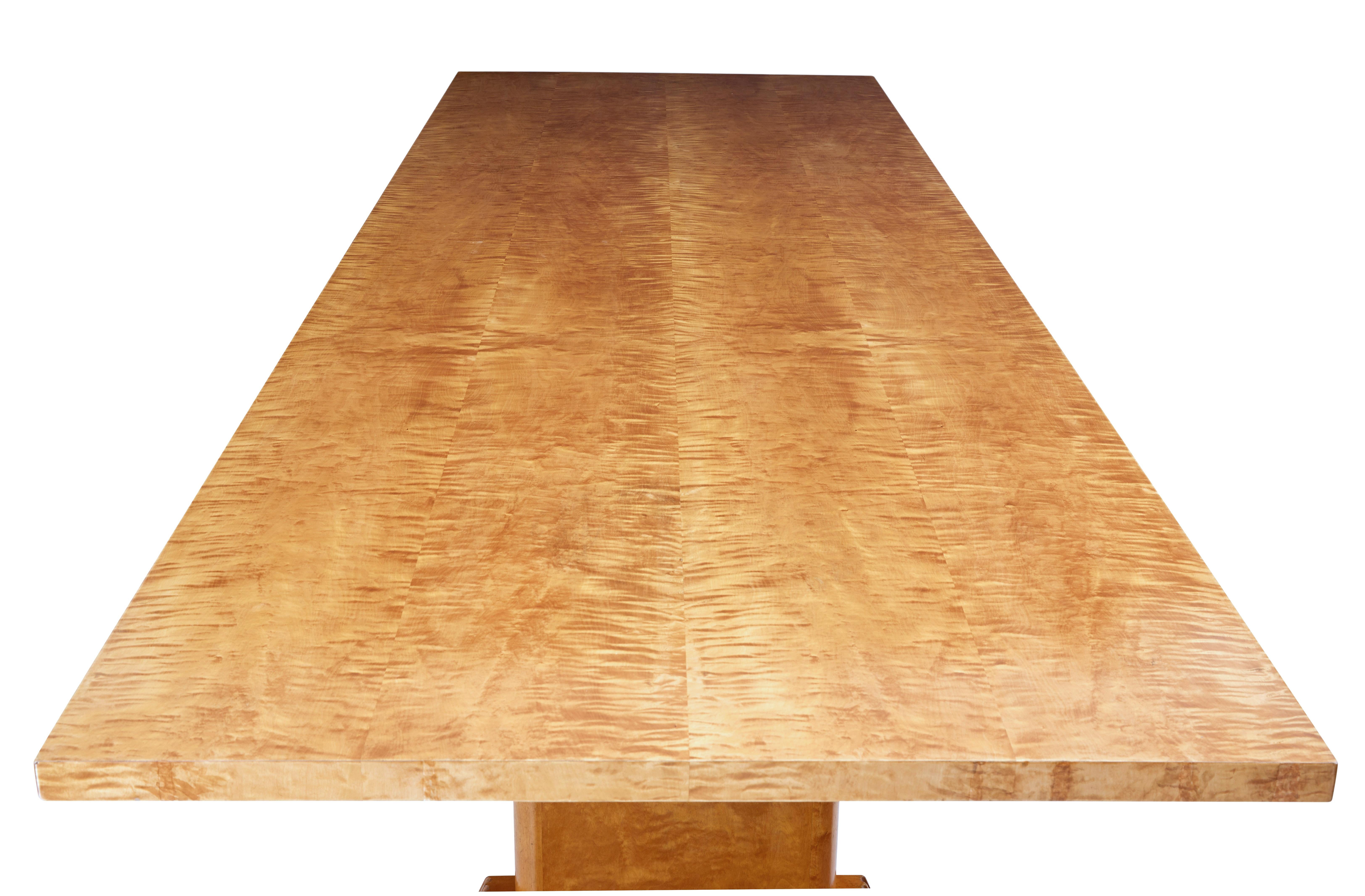 Mid-20th Century Birch Library Table of Large Proportions In Good Condition In Debenham, Suffolk